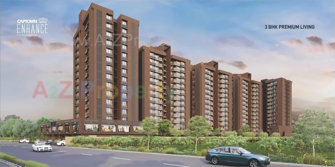 3D Elevation of real estate project Captown Enhance located at Shilaj, Ahmedabad, Gujarat