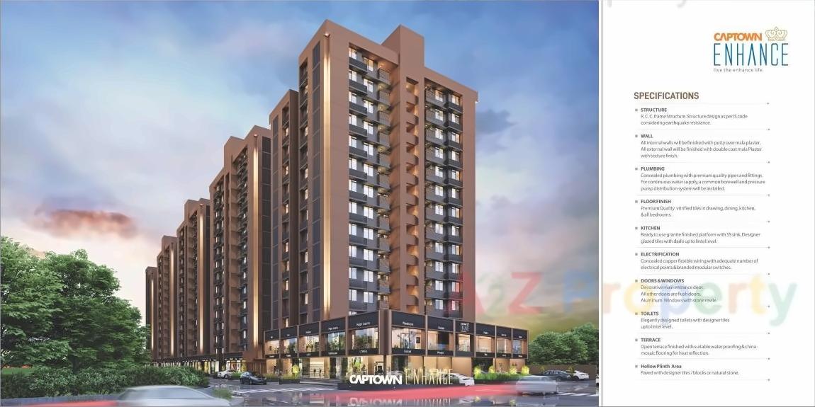 3D Elevation of real estate project Captown Enhance located at Shilaj, Ahmedabad, Gujarat