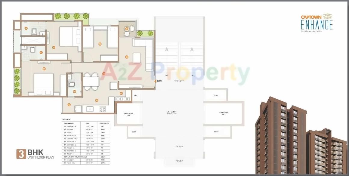 Layout of real estate project Captown Enhance located at Shilaj, Ahmedabad, Gujarat