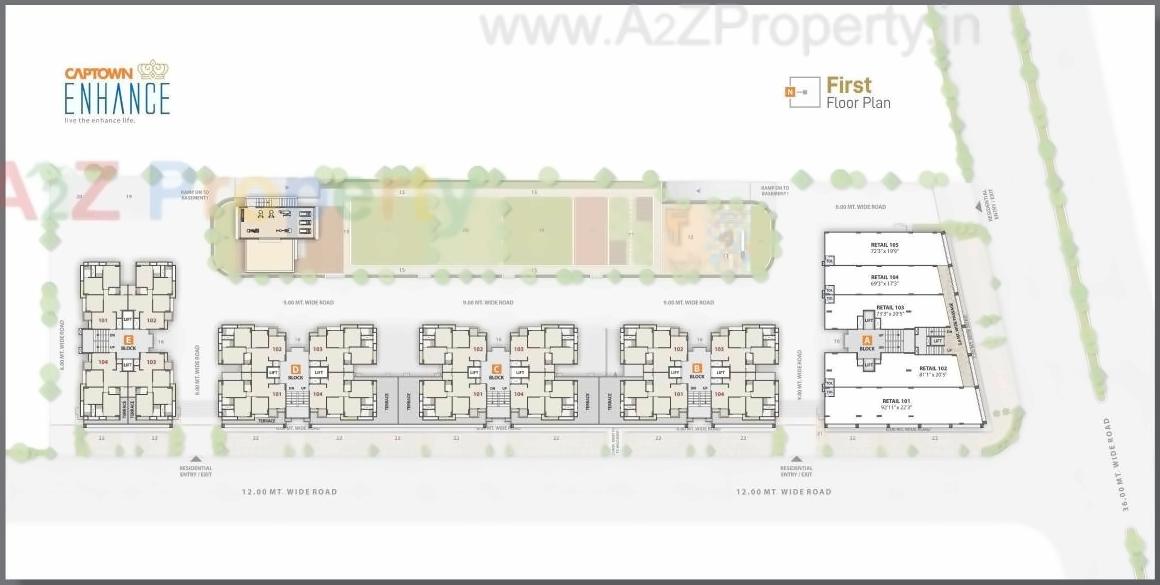 Layout of real estate project Captown Enhance located at Shilaj, Ahmedabad, Gujarat