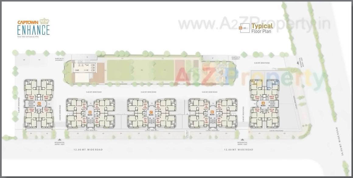 Layout of real estate project Captown Enhance located at Shilaj, Ahmedabad, Gujarat