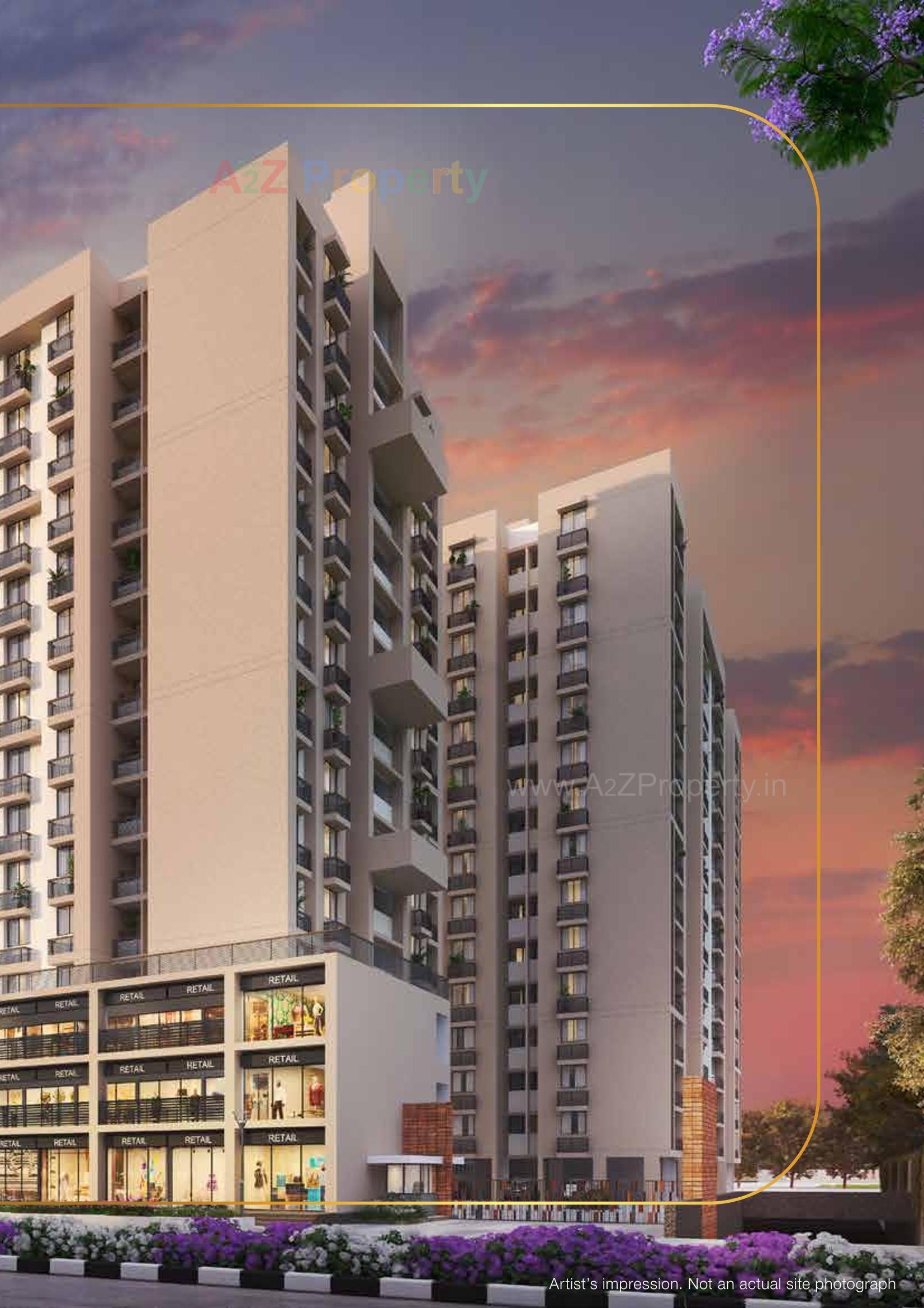 3D Elevation of real estate project Celeste located at Jagatpur-chainpur-tragad, Ahmedabad, Gujarat