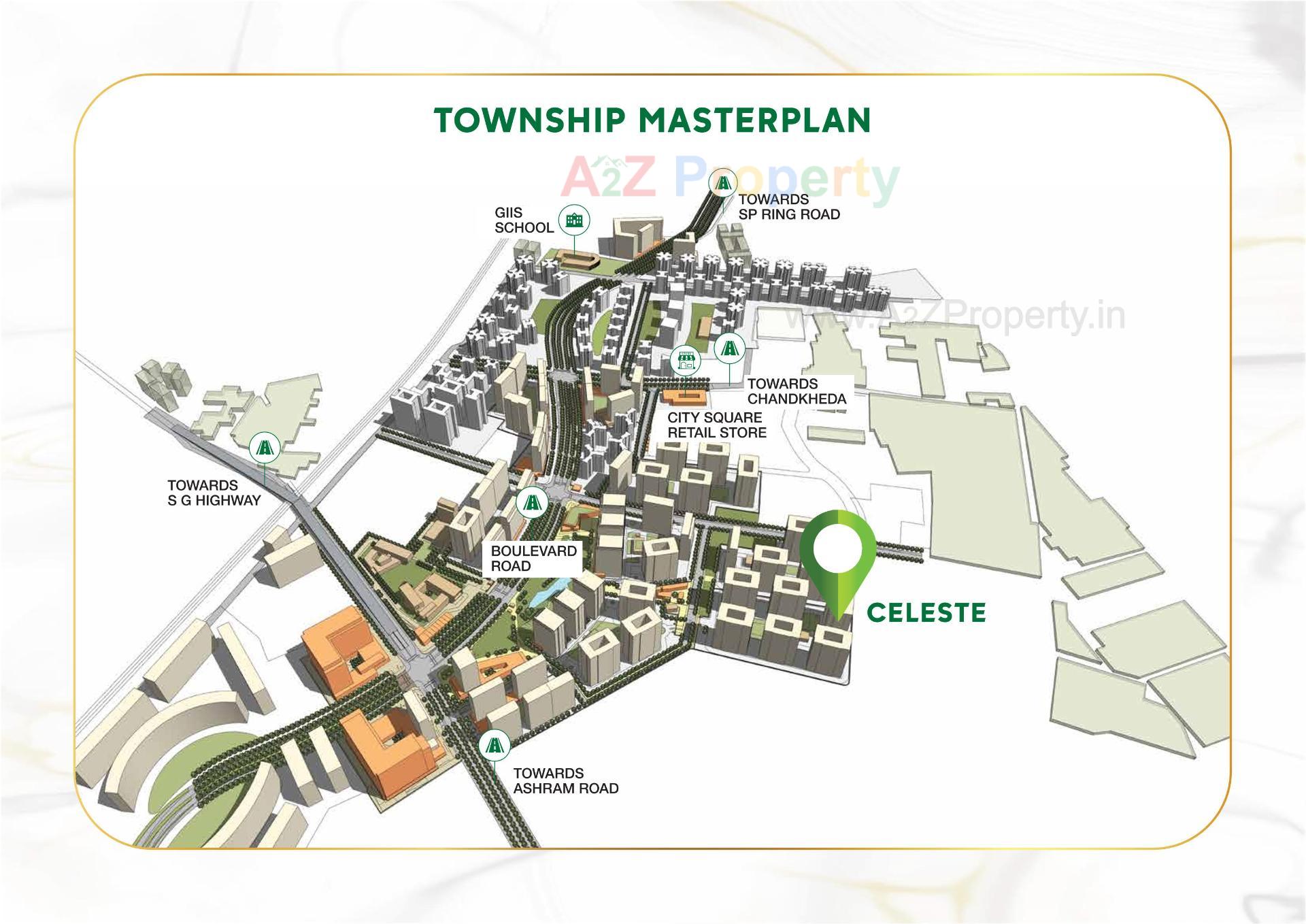 Layout of real estate project Celeste located at Jagatpur-chainpur-tragad, Ahmedabad, Gujarat