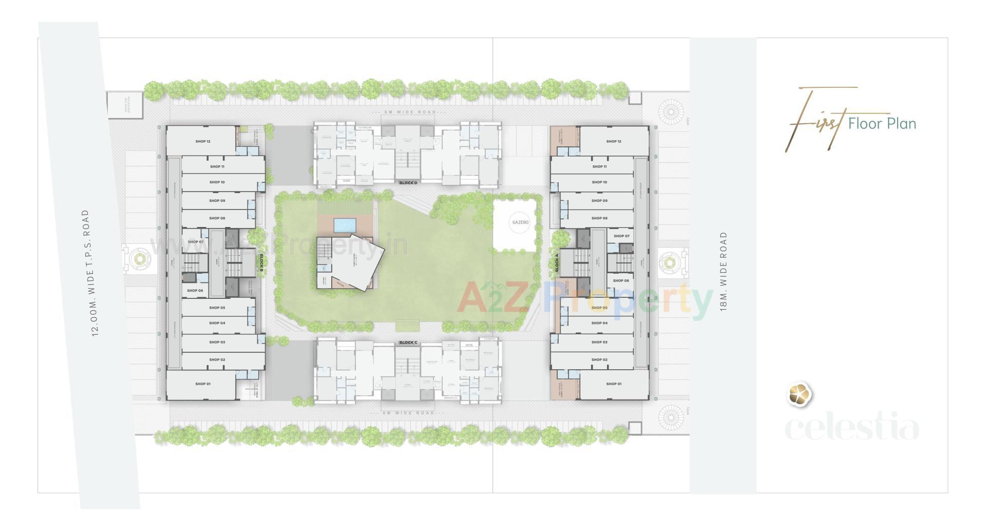 Layout of real estate project Celestia located at Vadaj, Ahmedabad, Gujarat