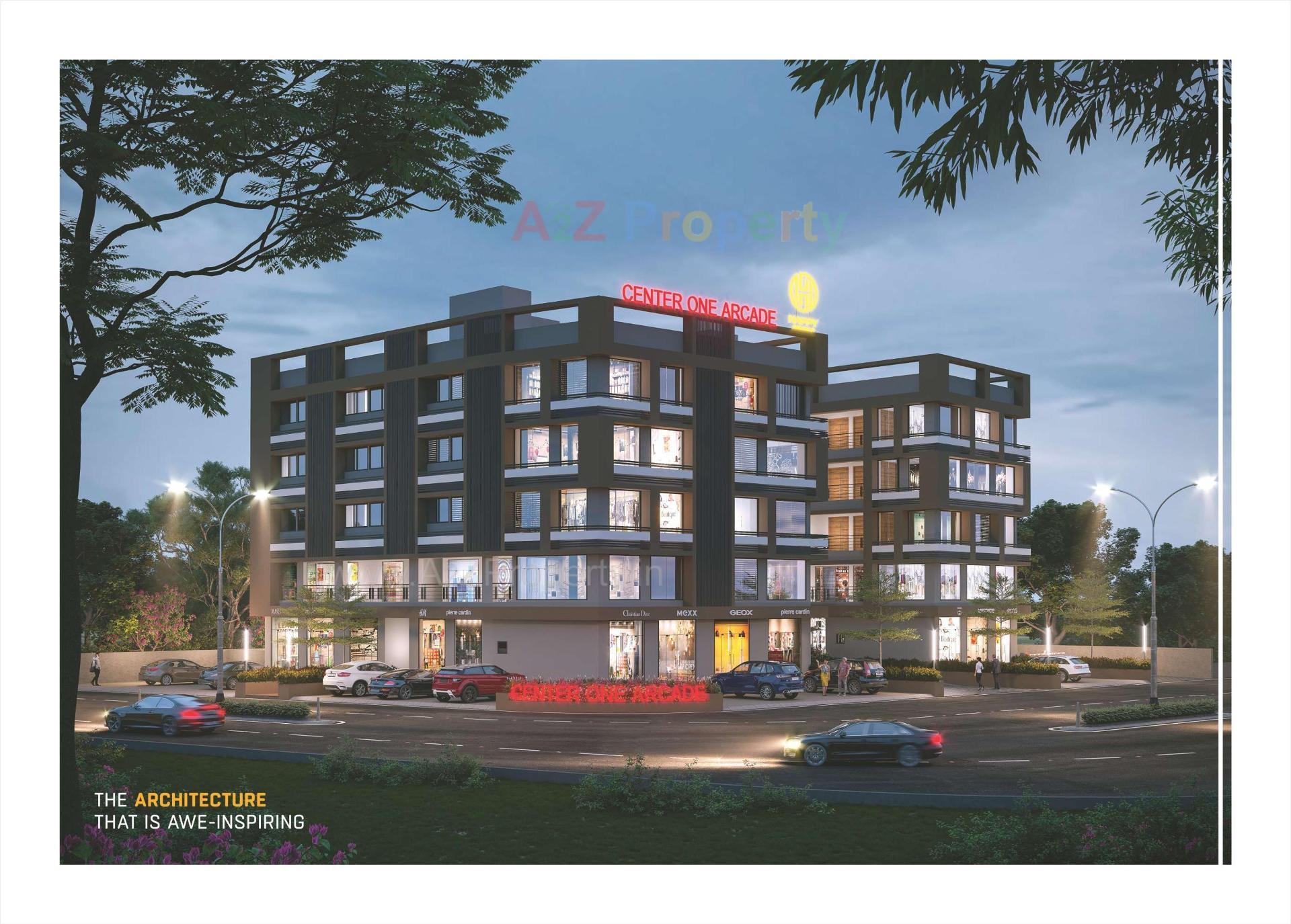 3D Elevation of real estate project Center One Arcade located at Kathwada, Ahmedabad, Gujarat