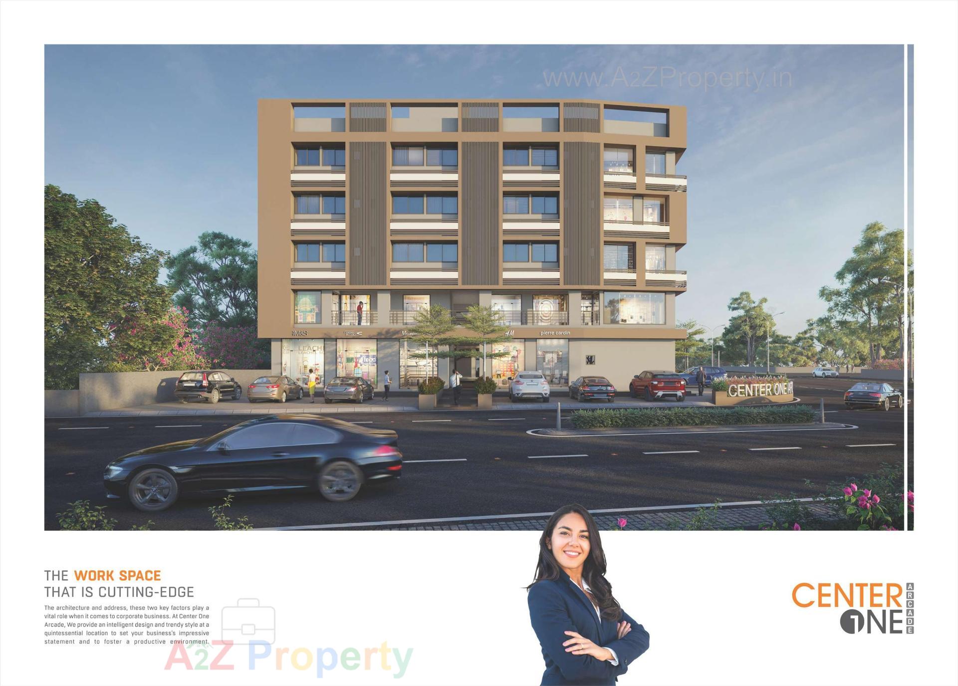 3D Elevation of real estate project Center One Arcade located at Kathwada, Ahmedabad, Gujarat