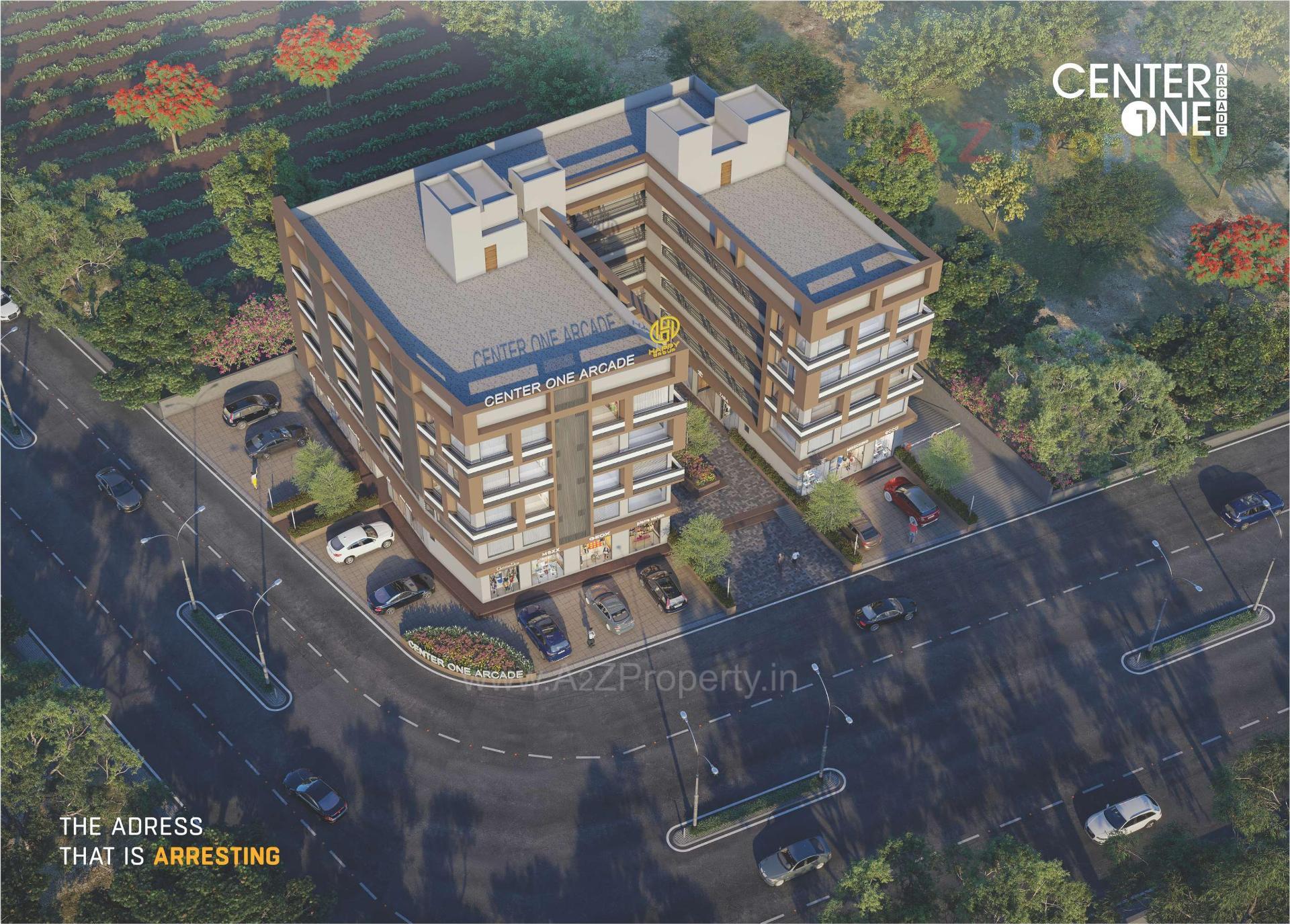 3D Elevation of real estate project Center One Arcade located at Kathwada, Ahmedabad, Gujarat