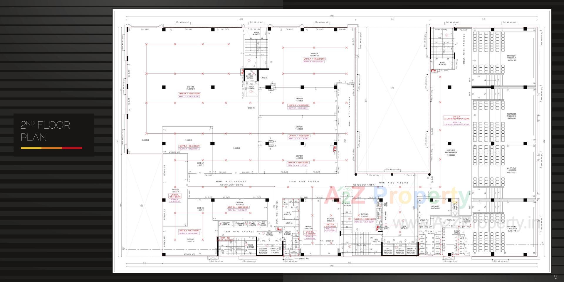 Layout of real estate project Center Point located at Khodiyar, Ahmedabad, Gujarat