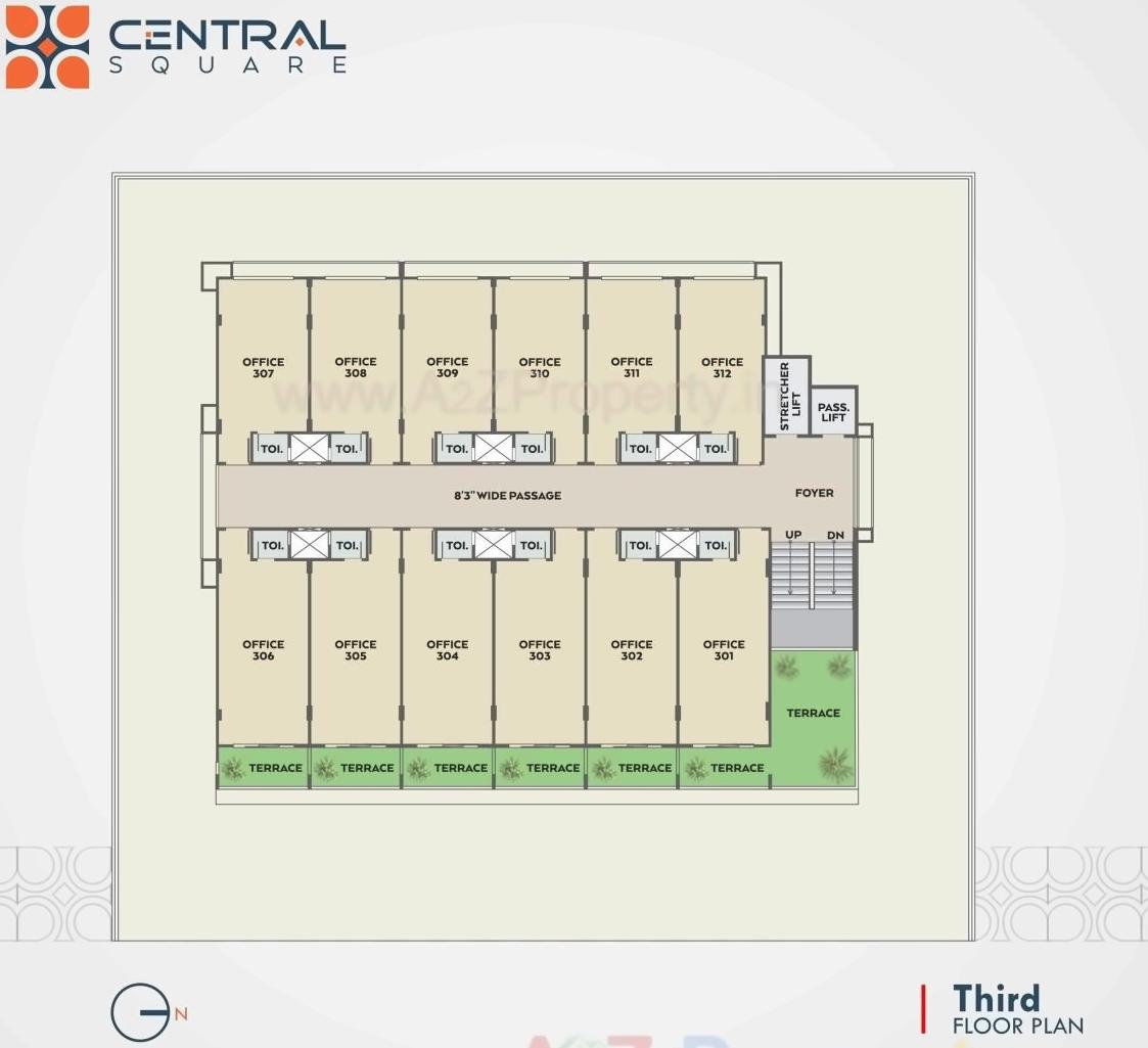 Layout of real estate project Central Square located at Sabarmati, Ahmedabad, Gujarat