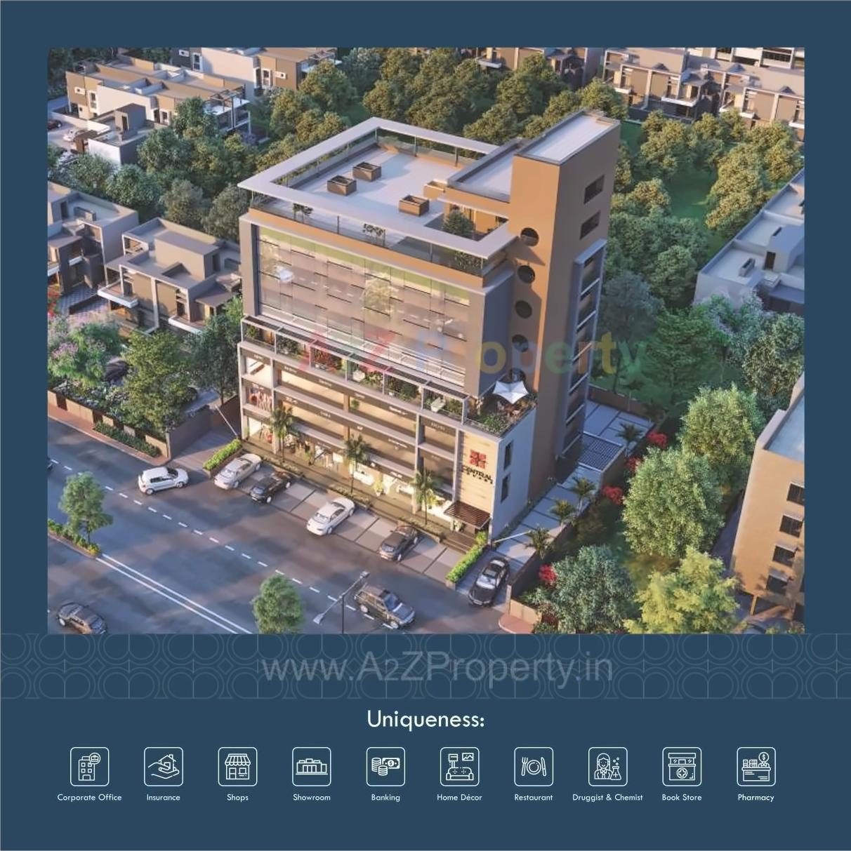 3D Elevation of real estate project Central Square located at Sabarmati, Ahmedabad, Gujarat