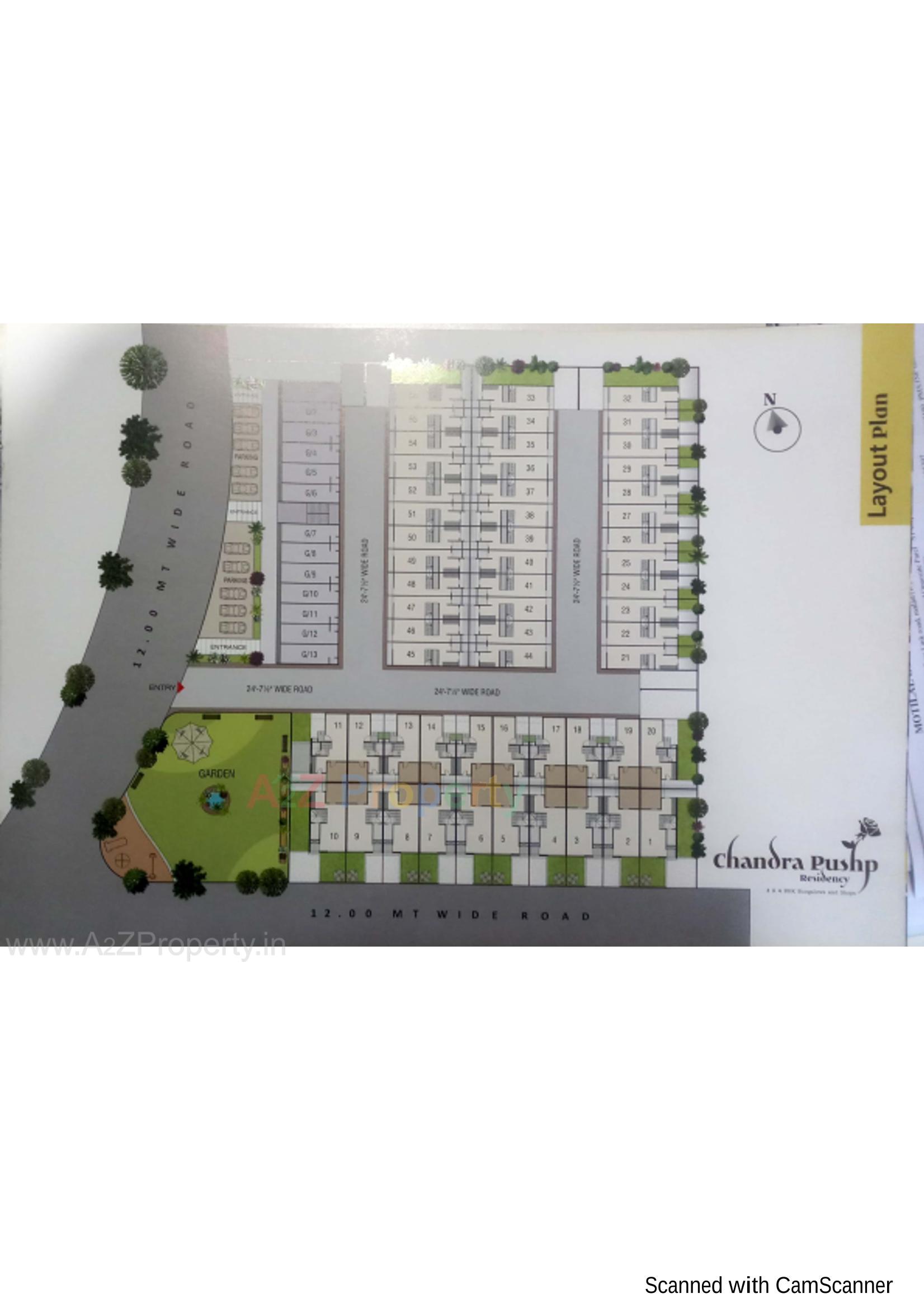 Layout of real estate project Chandra Pushp Residency located at Vanch, Ahmedabad, Gujarat