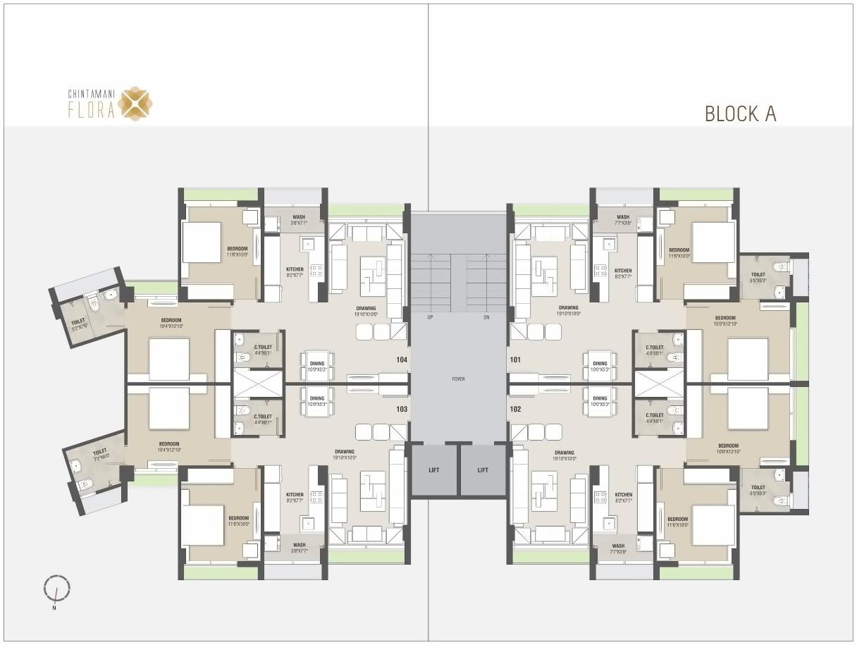 Layout of real estate project Chintamani Flora located at Paldi, Ahmedabad, Gujarat