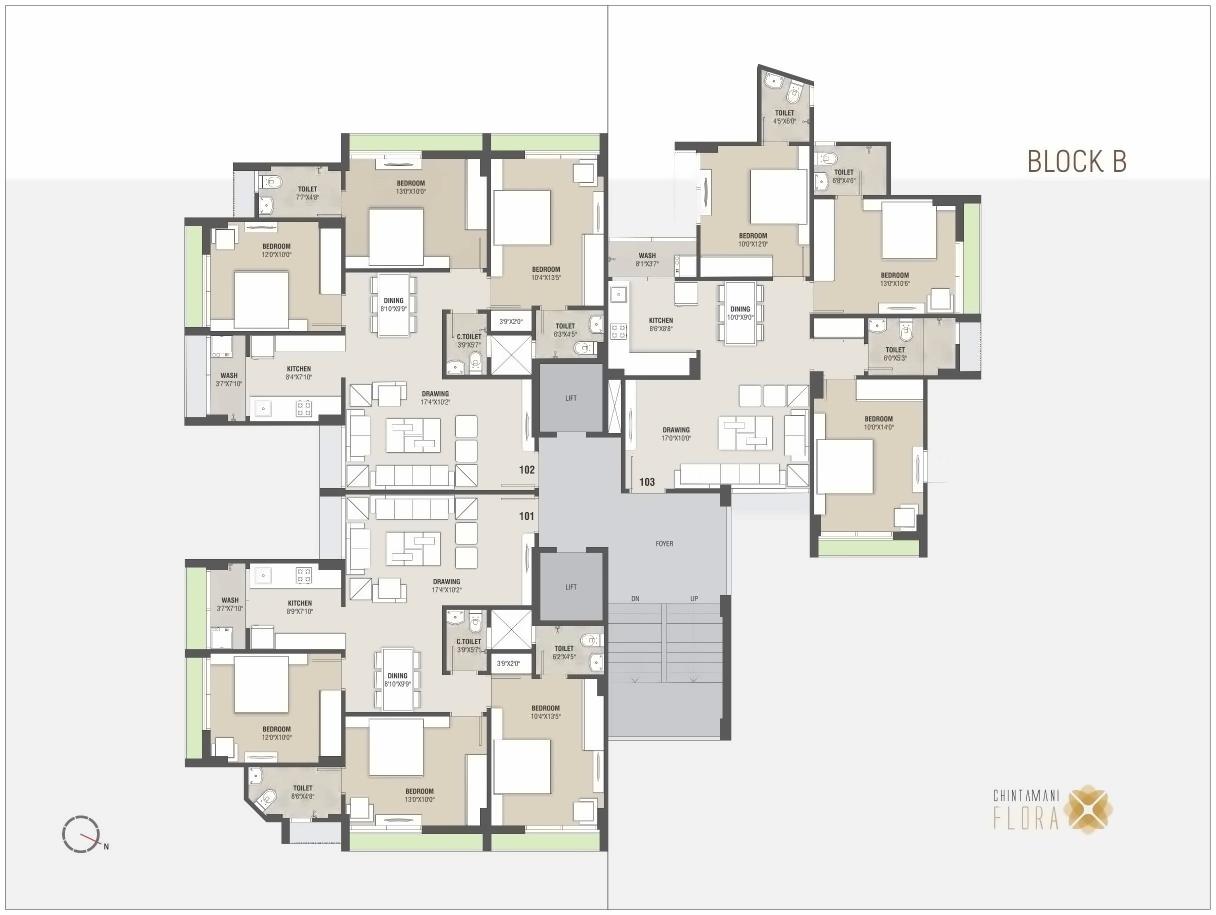 Layout of real estate project Chintamani Flora located at Paldi, Ahmedabad, Gujarat