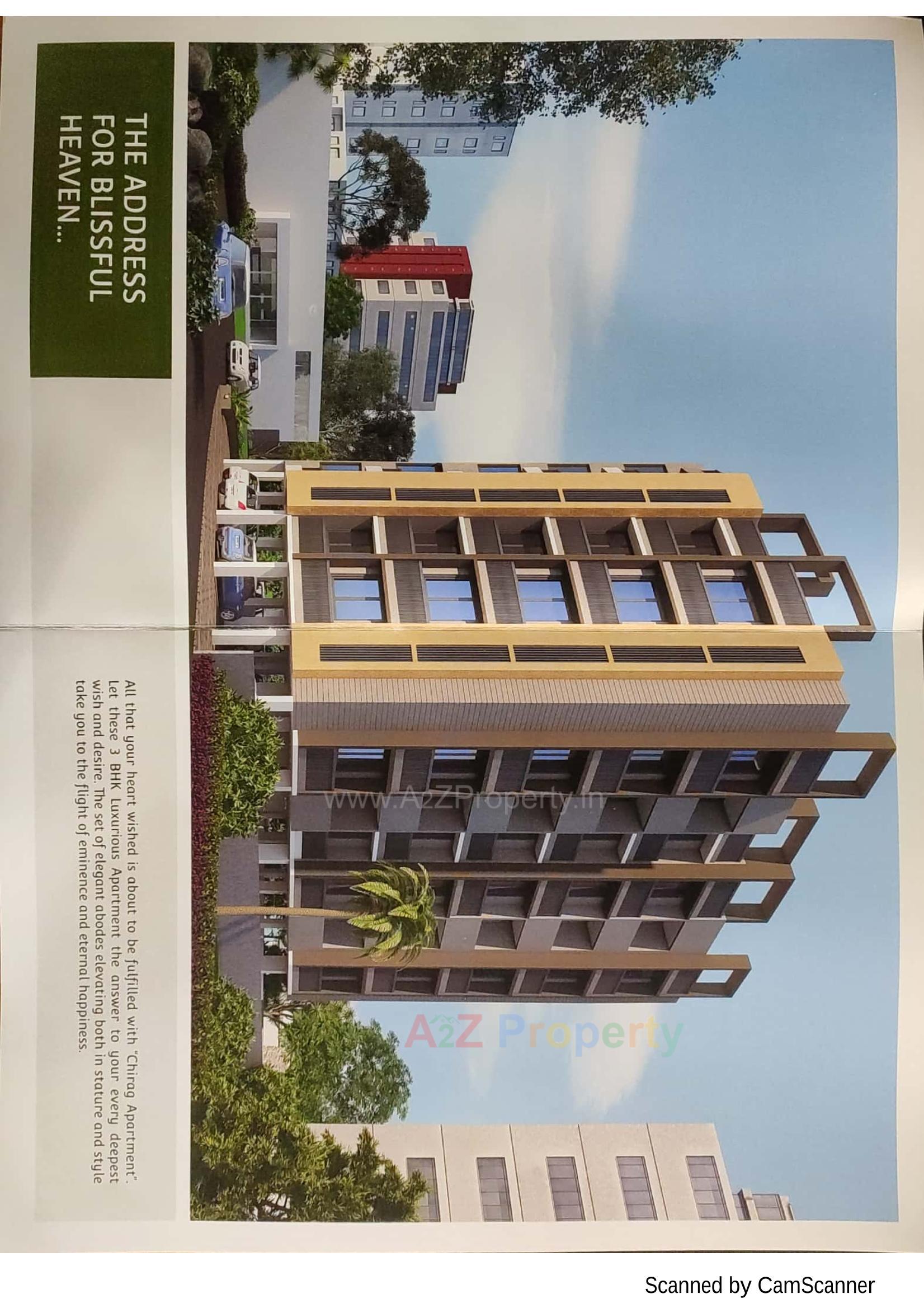 3D Elevation of real estate project Chirag Apartment located at Chhadavad-section-ivf, Ahmedabad, Gujarat