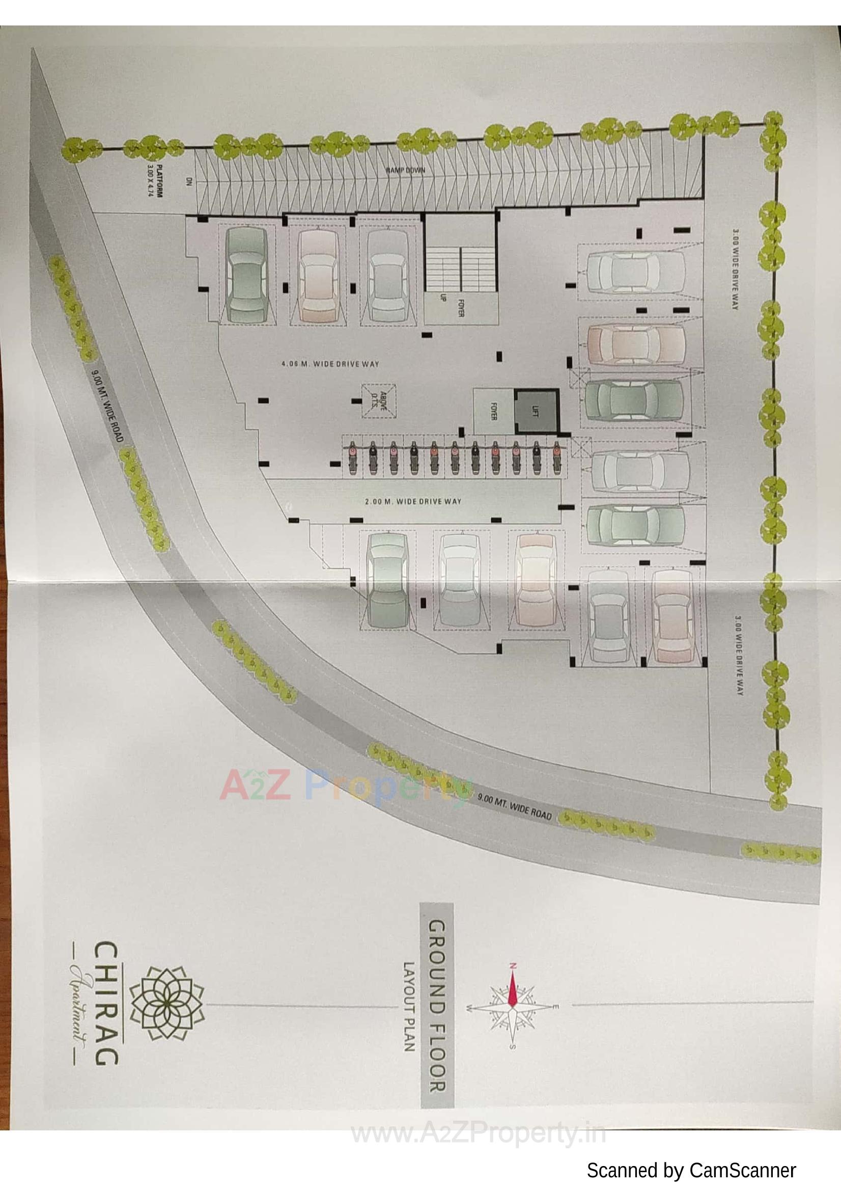 Layout of real estate project Chirag Apartment located at Chhadavad-section-ivf, Ahmedabad, Gujarat