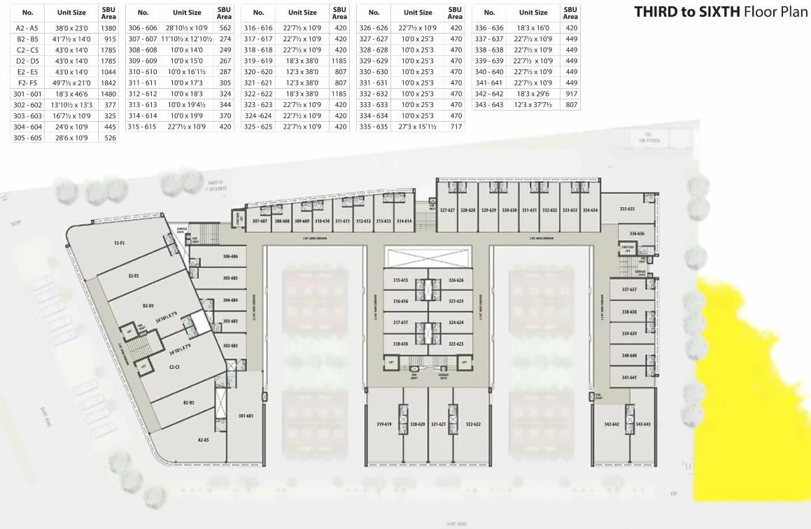 Layout of real estate project City Gate located at Thaltej, Ahmedabad, Gujarat
