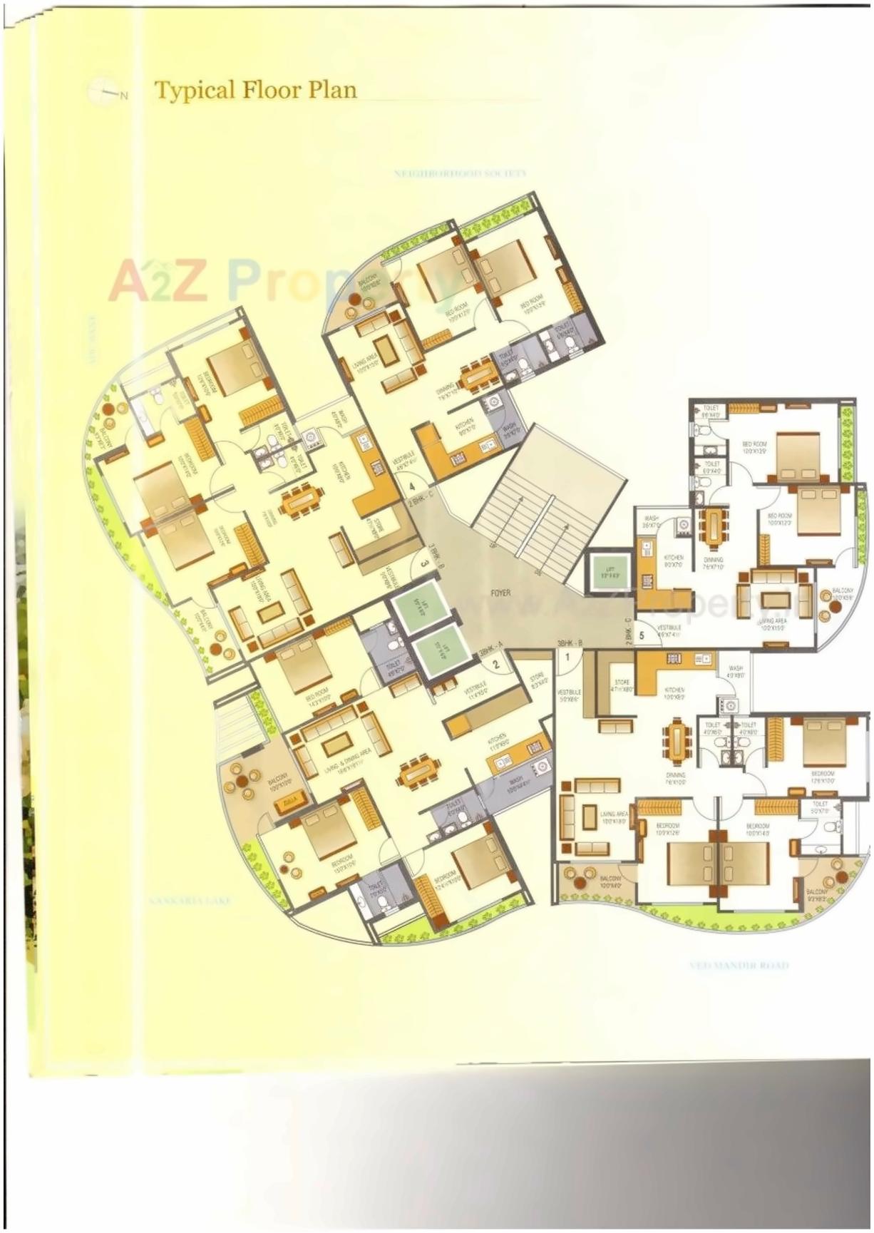 Layout of real estate project Classic Lake View Tower located at City, Ahmedabad, Gujarat