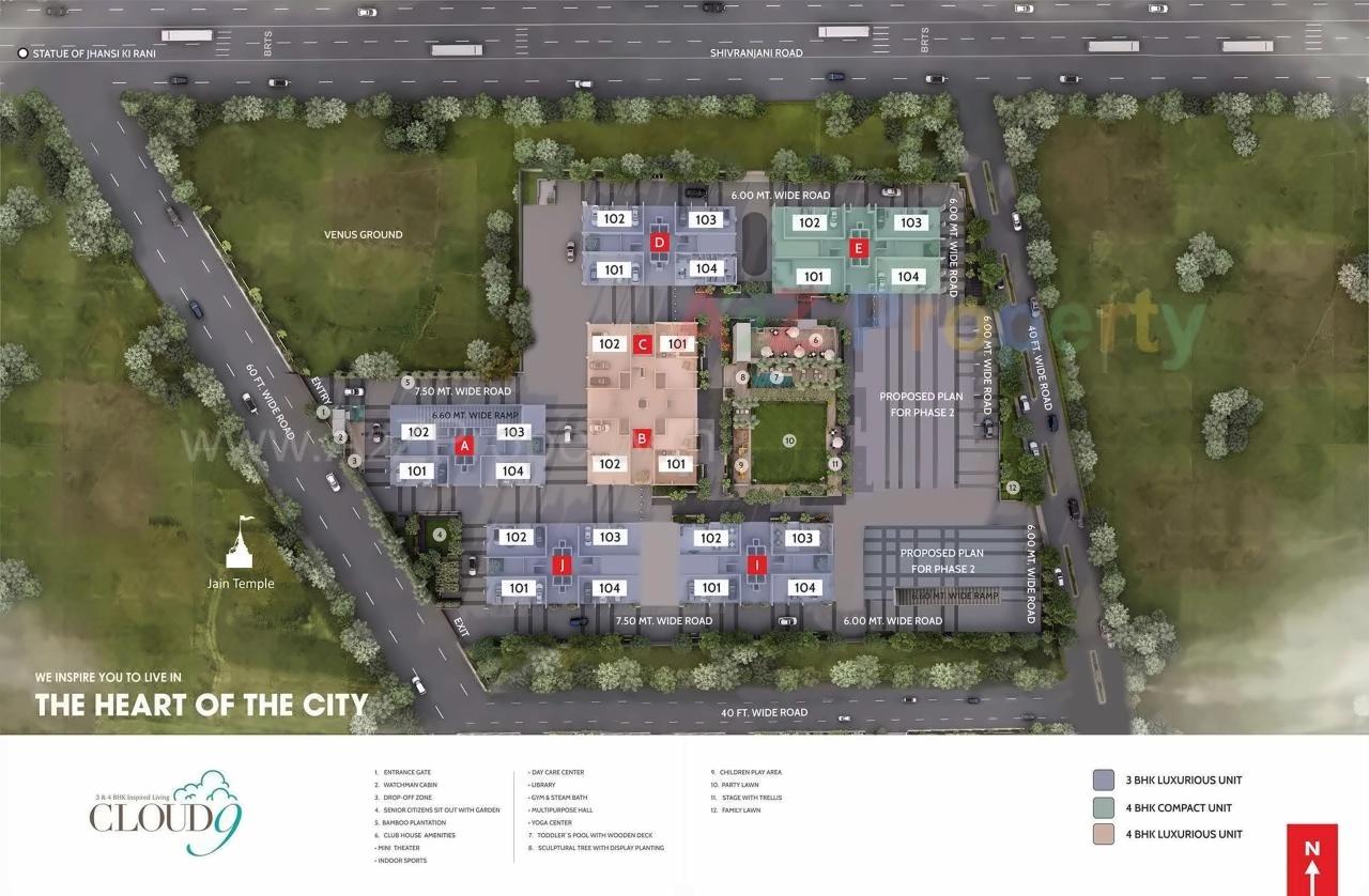 Layout of real estate project Cloud located at Ambawadi, Ahmedabad, Gujarat