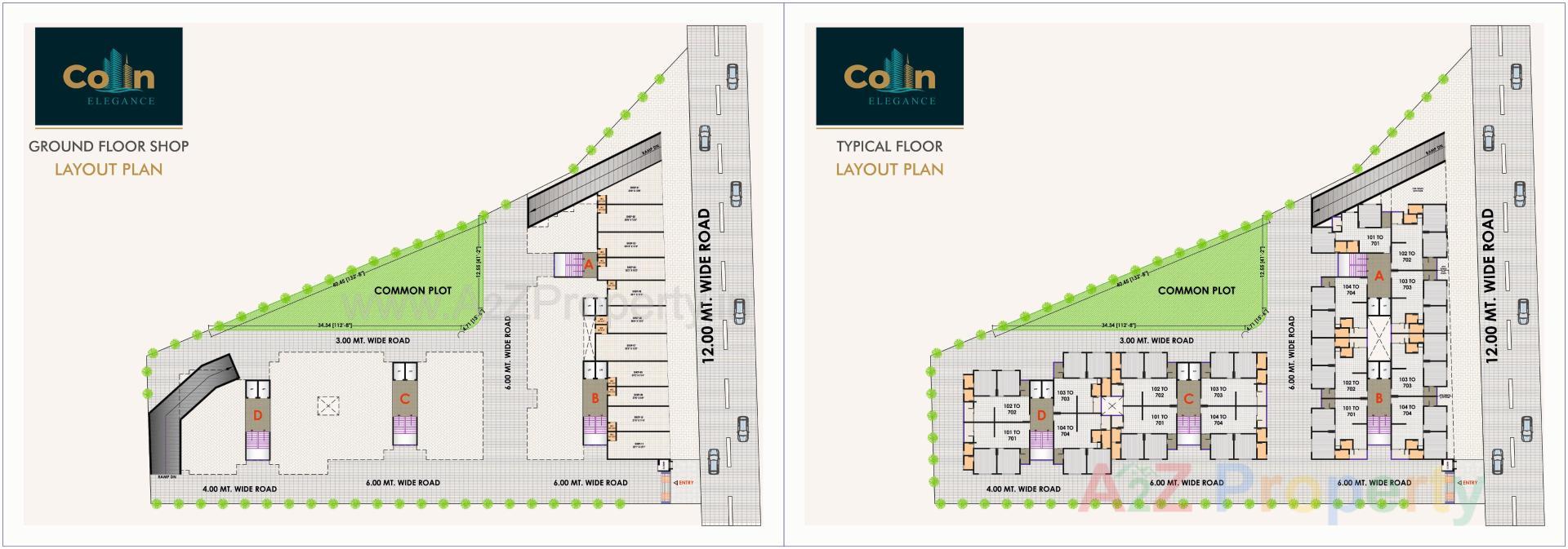 Layout of real estate project Colin Elegance located at Hanspura, Ahmedabad, Gujarat