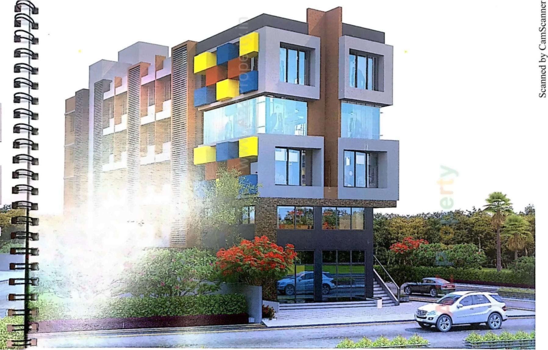 3D Elevation of real estate project Colour Stone located at Bopal, Ahmedabad, Gujarat