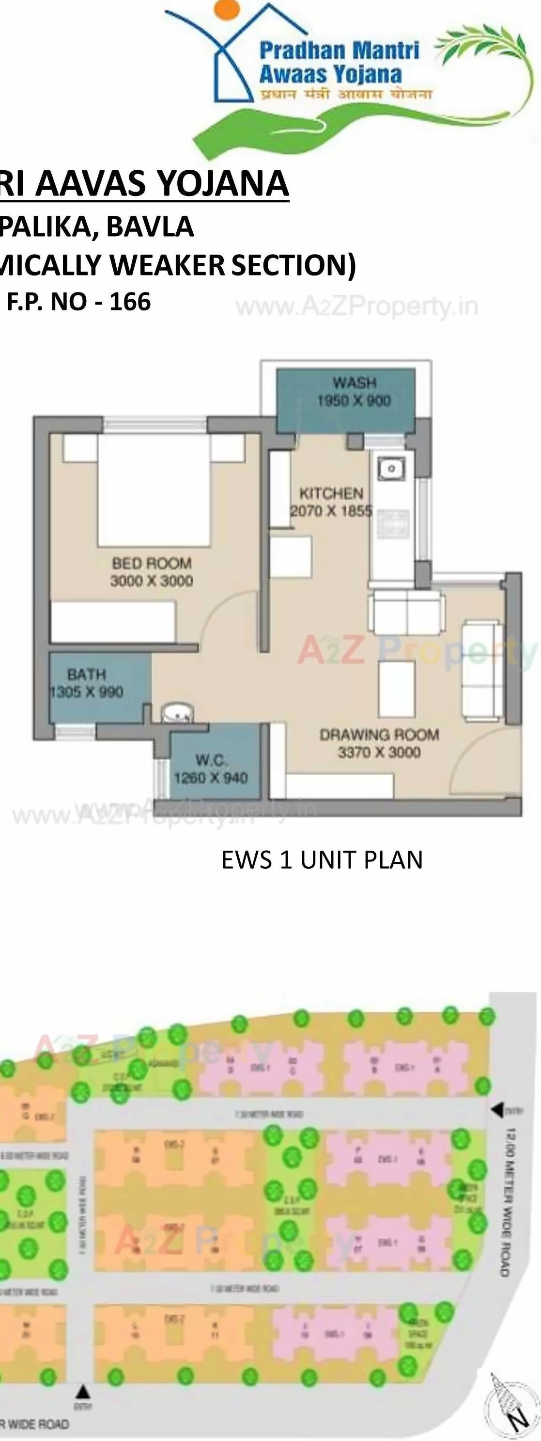 Layout of real estate project Construction Of 492 Dus Of Affordable Housing Project At Bavla City Under Pradhanmantri Awas Yojna T P  F P 1 located at Bavla, Ahmedabad, Gujarat