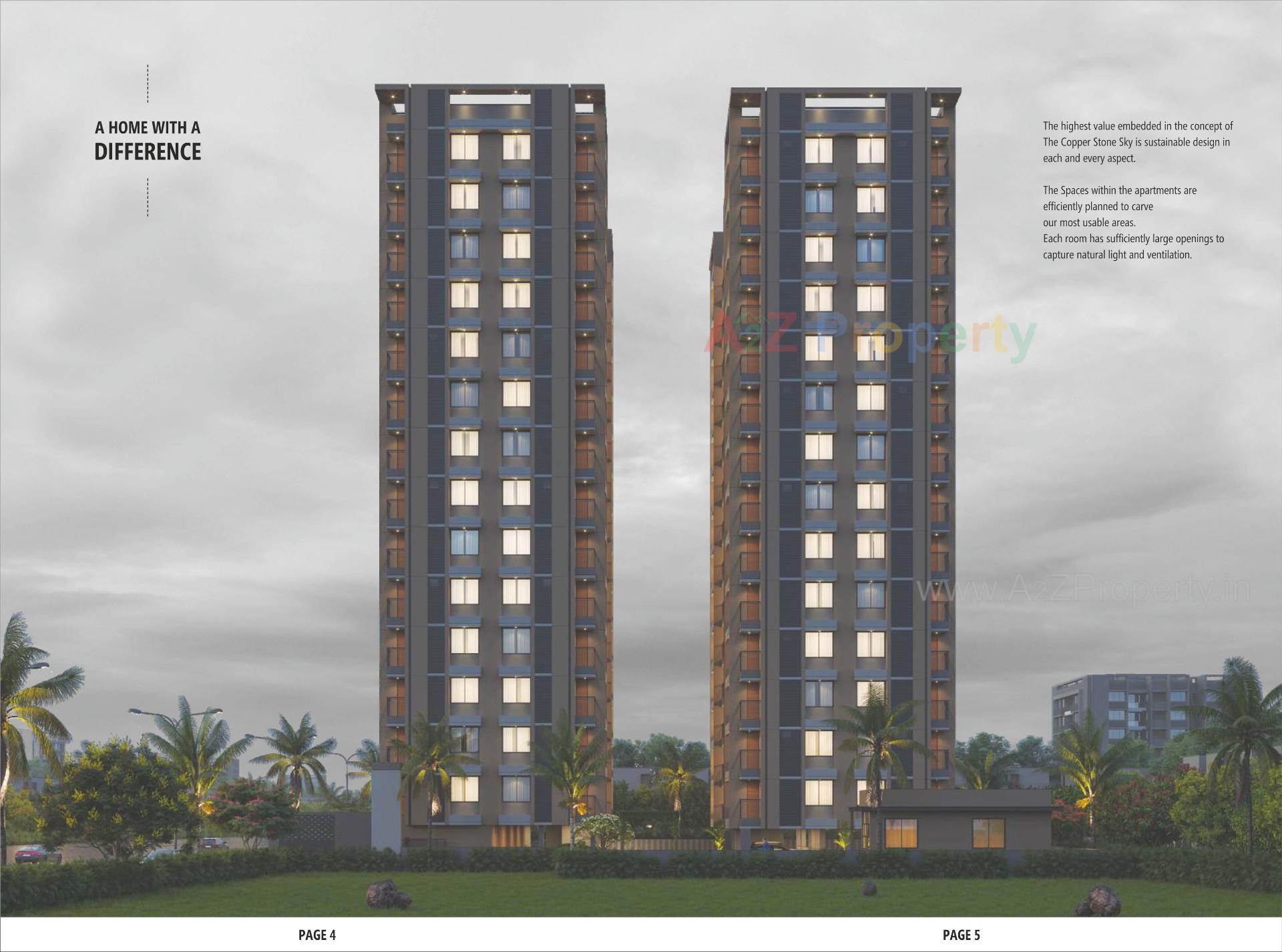 3D Elevation of real estate project Copper Stone Sky located at Billasiya, Ahmedabad, Gujarat