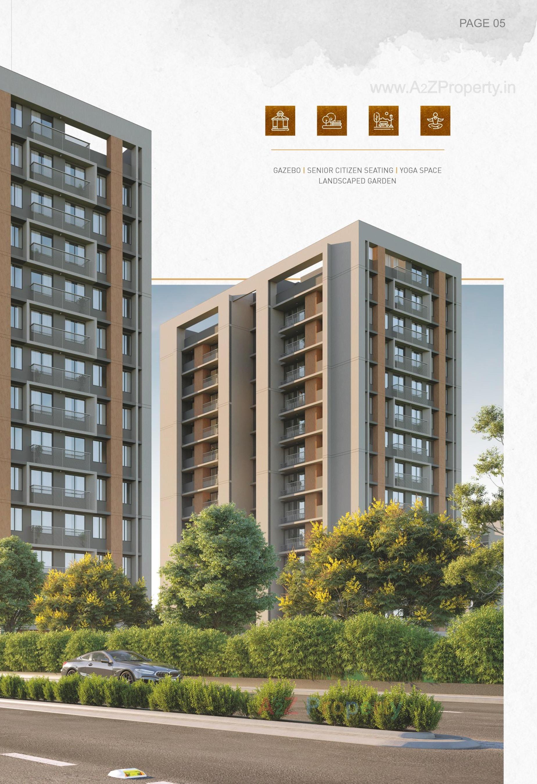 3D Elevation of real estate project Corus Ample located at Sola, Ahmedabad, Gujarat