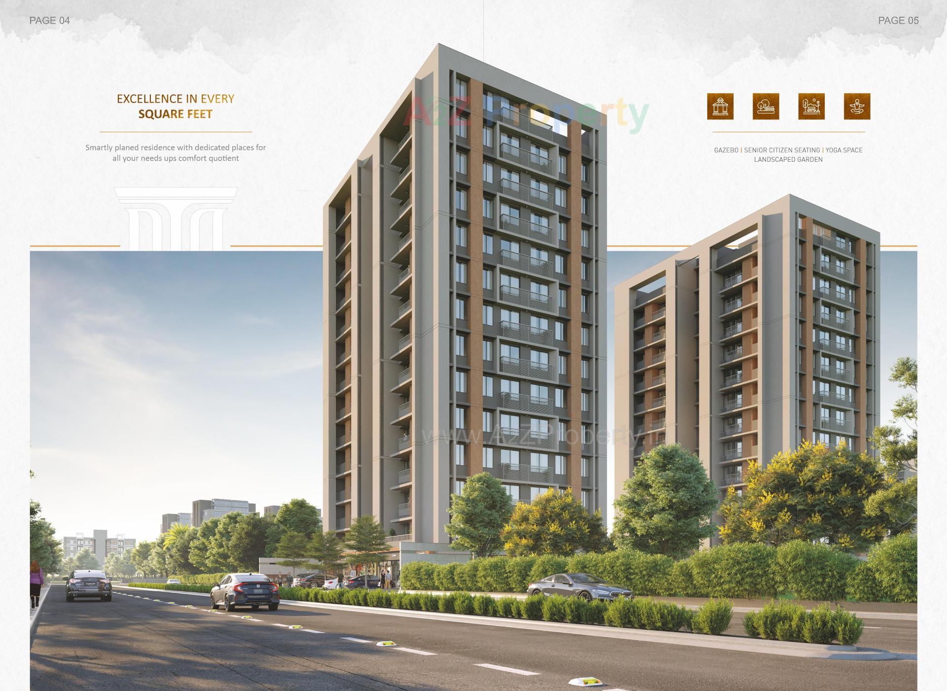 3D Elevation of real estate project Corus Ample located at Sola, Ahmedabad, Gujarat