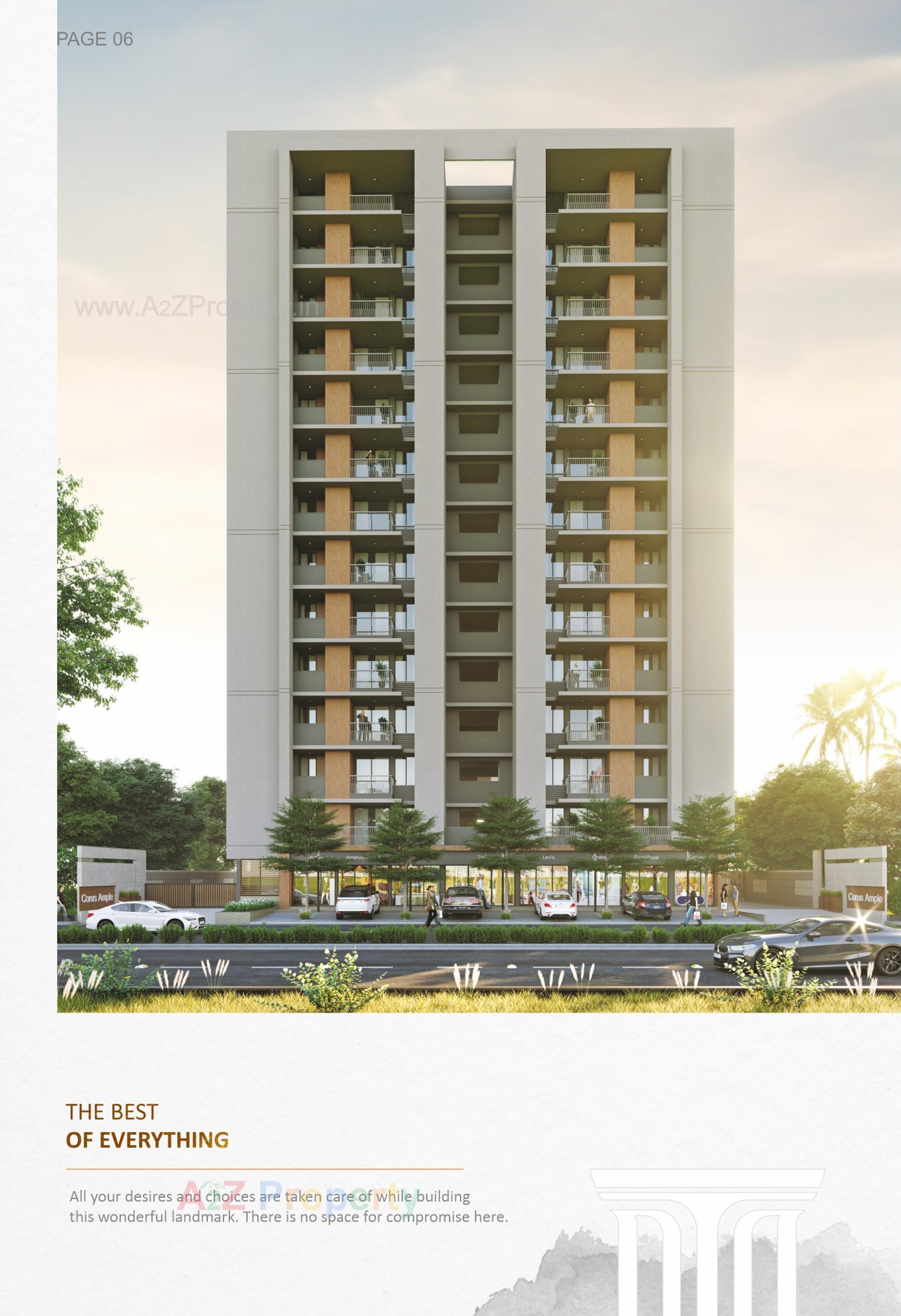 3D Elevation of real estate project Corus Ample located at Sola, Ahmedabad, Gujarat