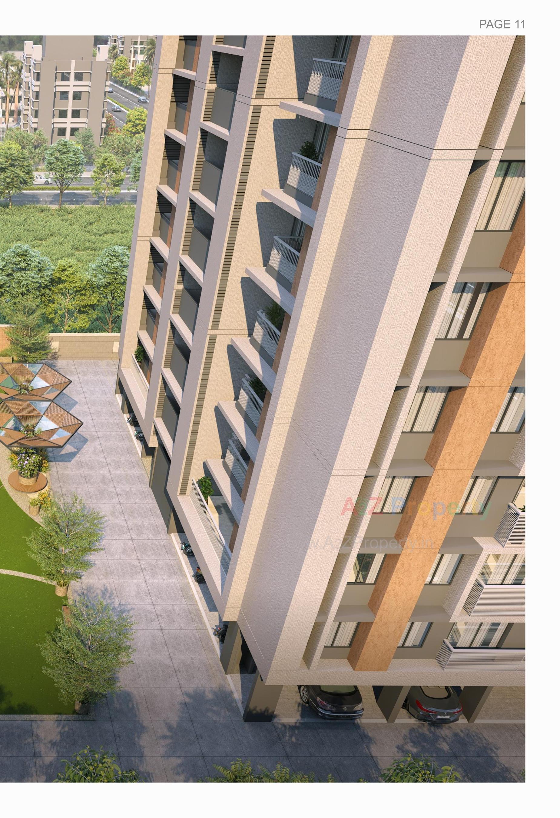 3D Elevation of real estate project Corus Ample located at Sola, Ahmedabad, Gujarat
