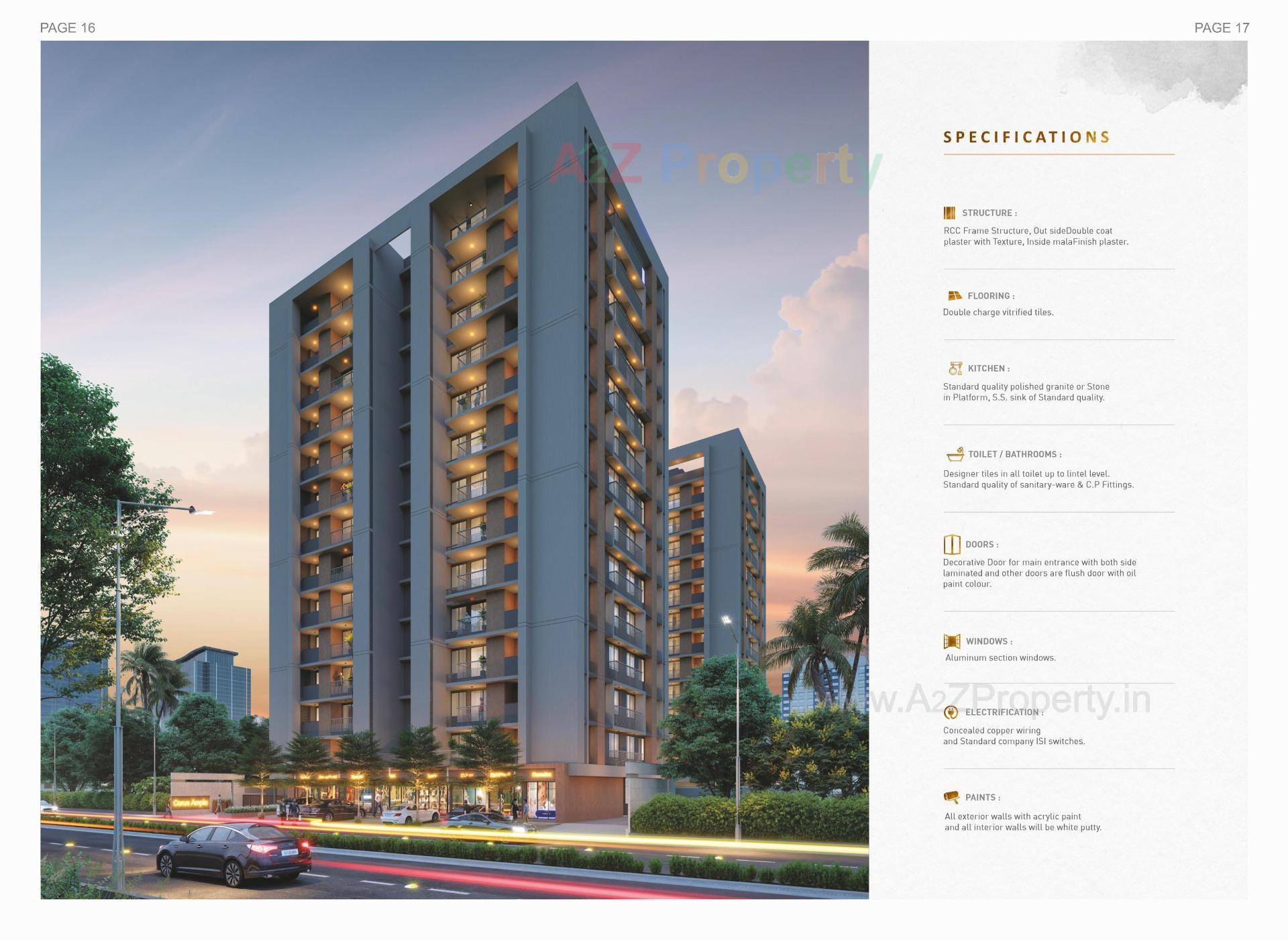 3D Elevation of real estate project Corus Ample located at Sola, Ahmedabad, Gujarat
