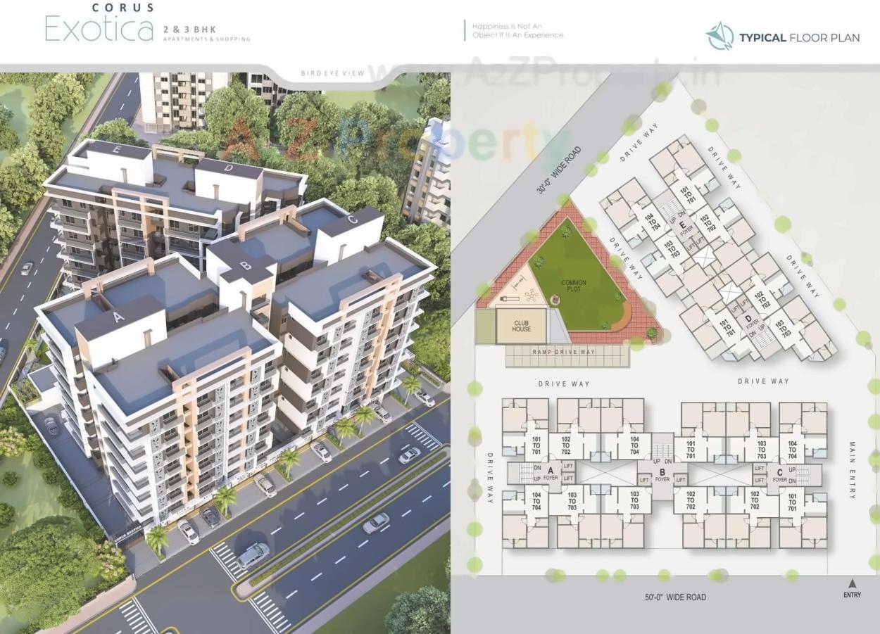 Layout of real estate project Corus Exotica located at Chandlodiya, Ahmedabad, Gujarat