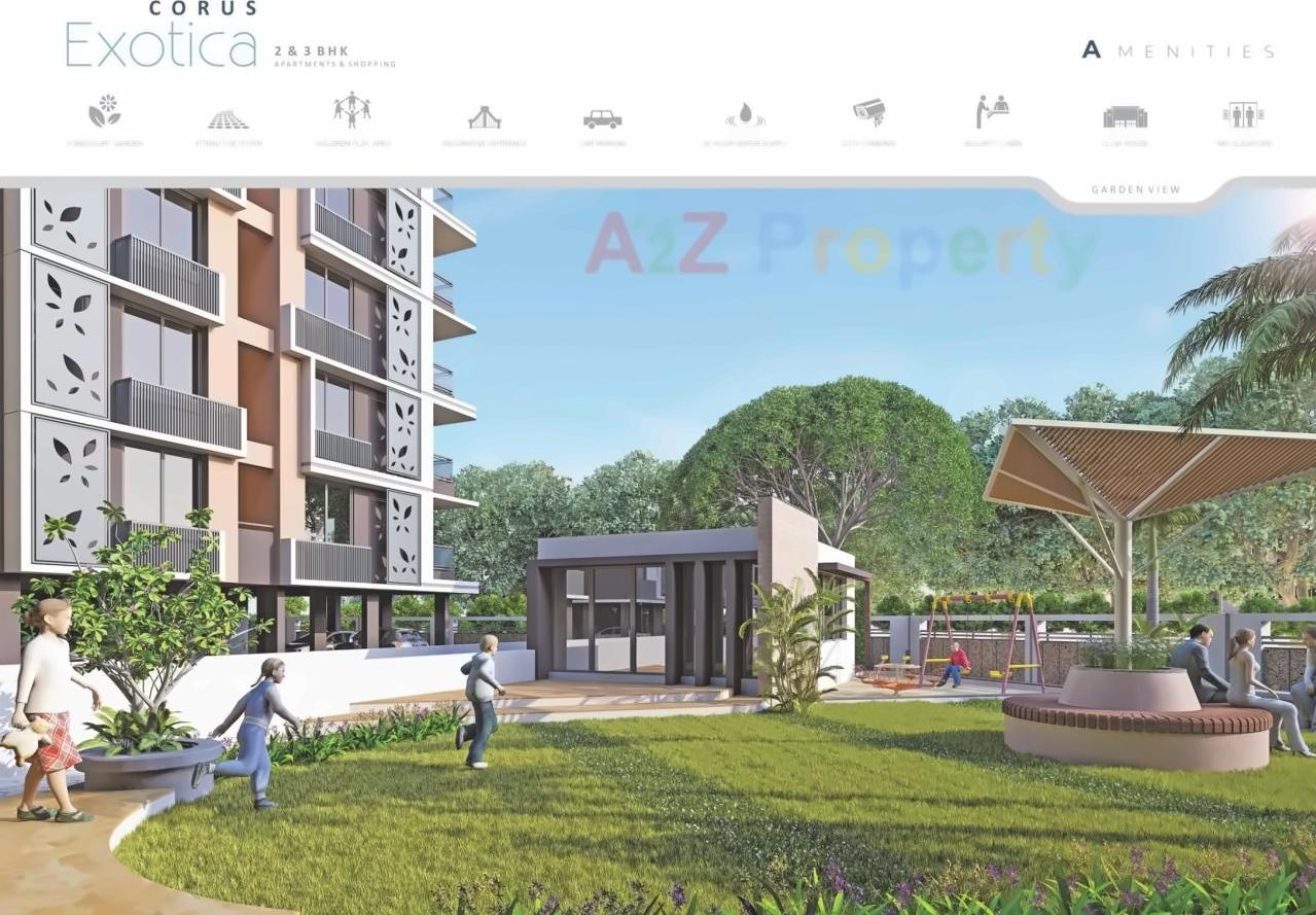 3D Elevation of real estate project Corus Exotica located at Chandlodiya, Ahmedabad, Gujarat