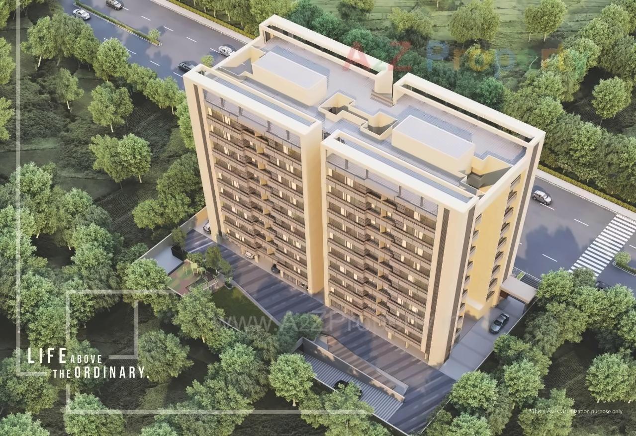 3D Elevation of real estate project Corus Heights located at Sola, Ahmedabad, Gujarat