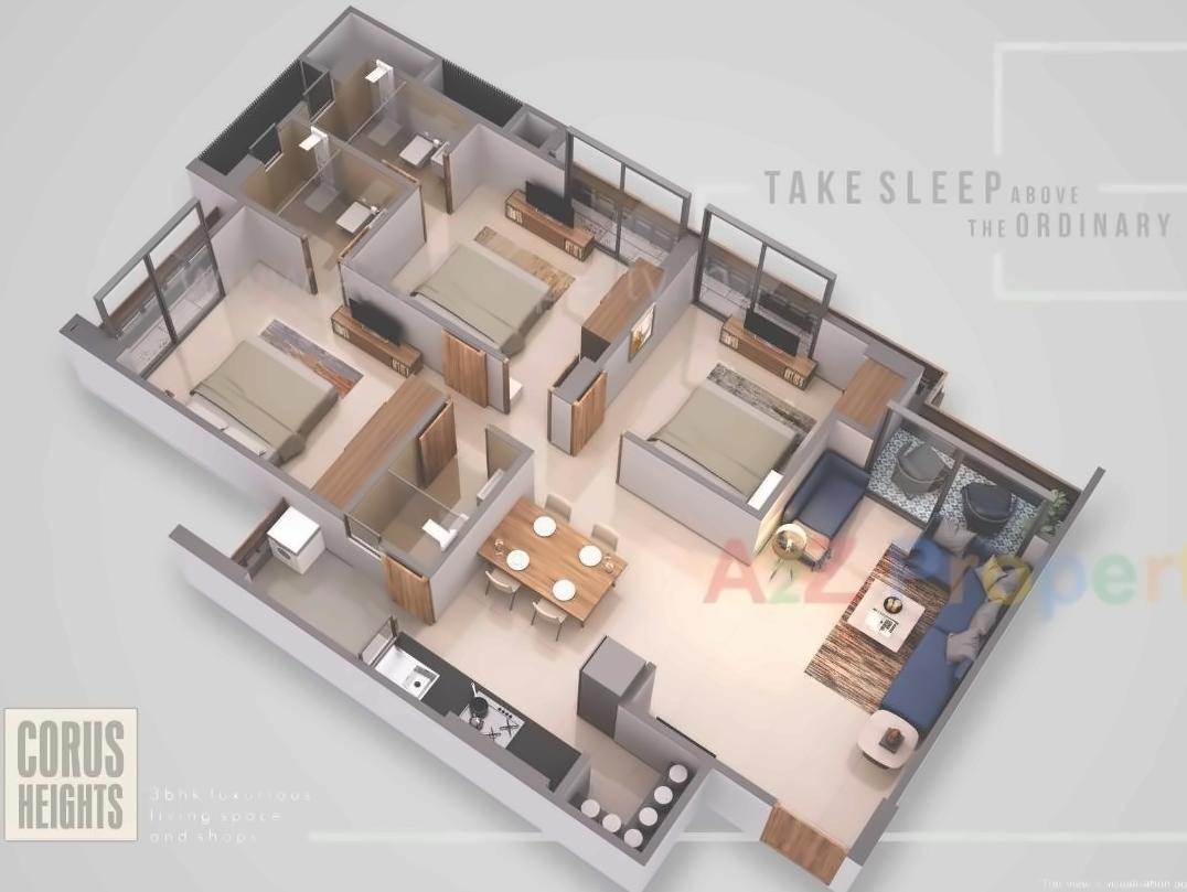 Layout of real estate project Corus Heights located at Sola, Ahmedabad, Gujarat