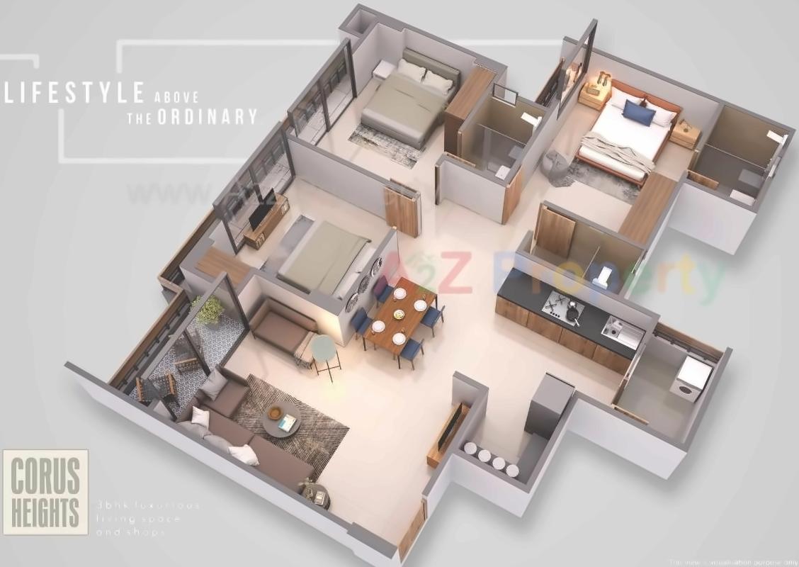 Layout of real estate project Corus Heights located at Sola, Ahmedabad, Gujarat