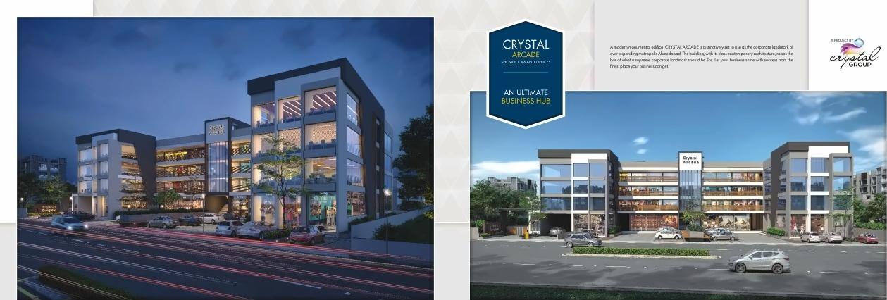3D Elevation of real estate project Crystal Bunglows Crystal Arcade located at Kamod, Ahmedabad, Gujarat