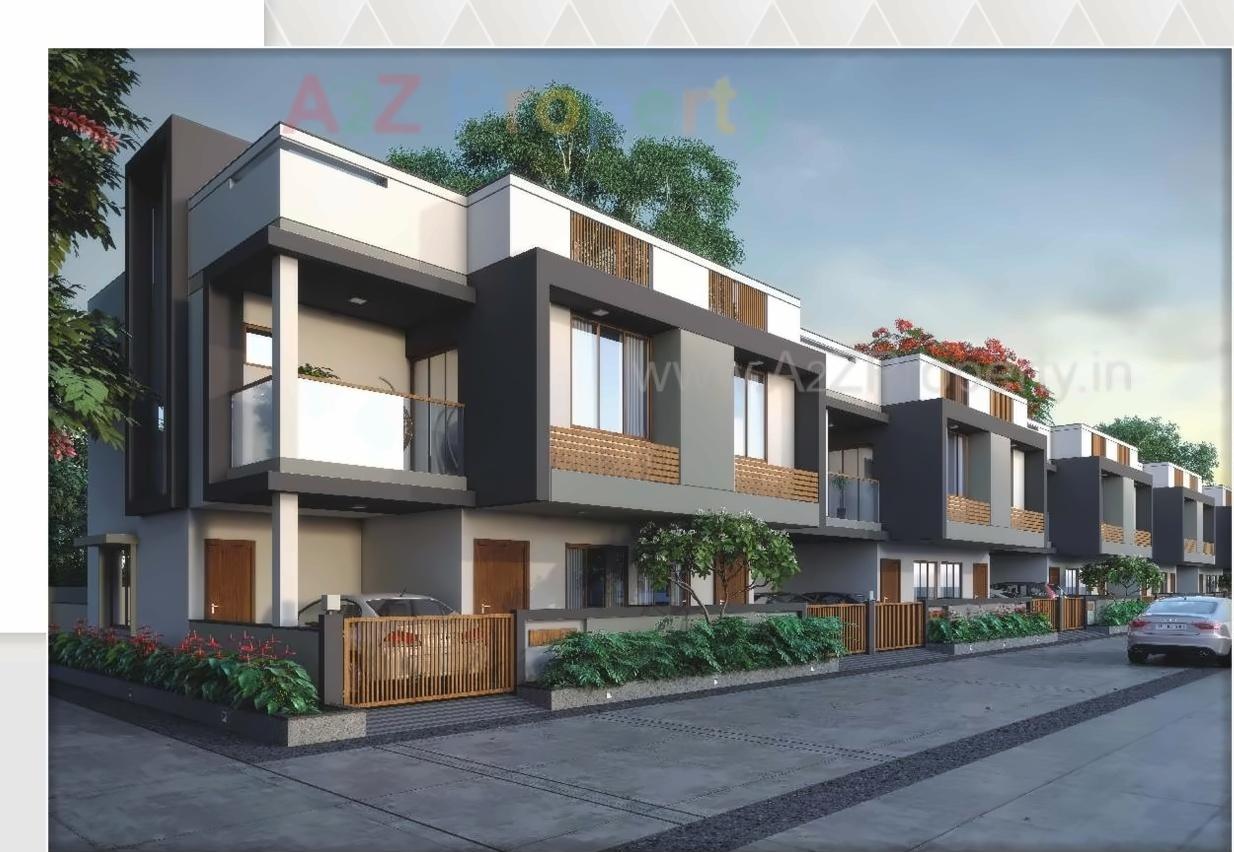 3D Elevation of real estate project Crystal Bunglows Crystal Arcade located at Kamod, Ahmedabad, Gujarat