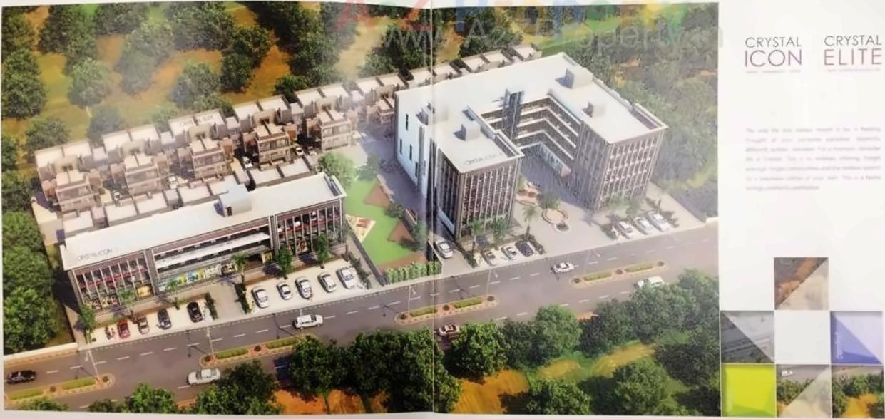 3D Elevation of real estate project Crystal Ellite Icon Icon located at Naroda, Ahmedabad, Gujarat
