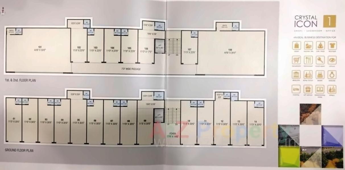 Layout of real estate project Crystal Ellite Icon Icon located at Naroda, Ahmedabad, Gujarat