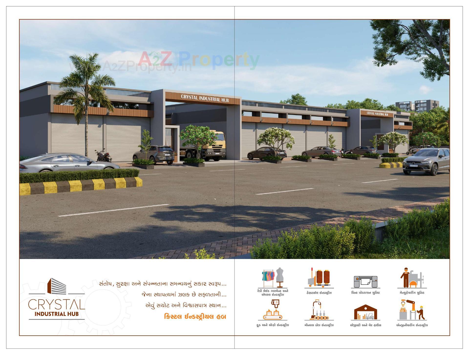 3D Elevation of real estate project Crystal Industrial Hub located at Kathwada, Ahmedabad, Gujarat
