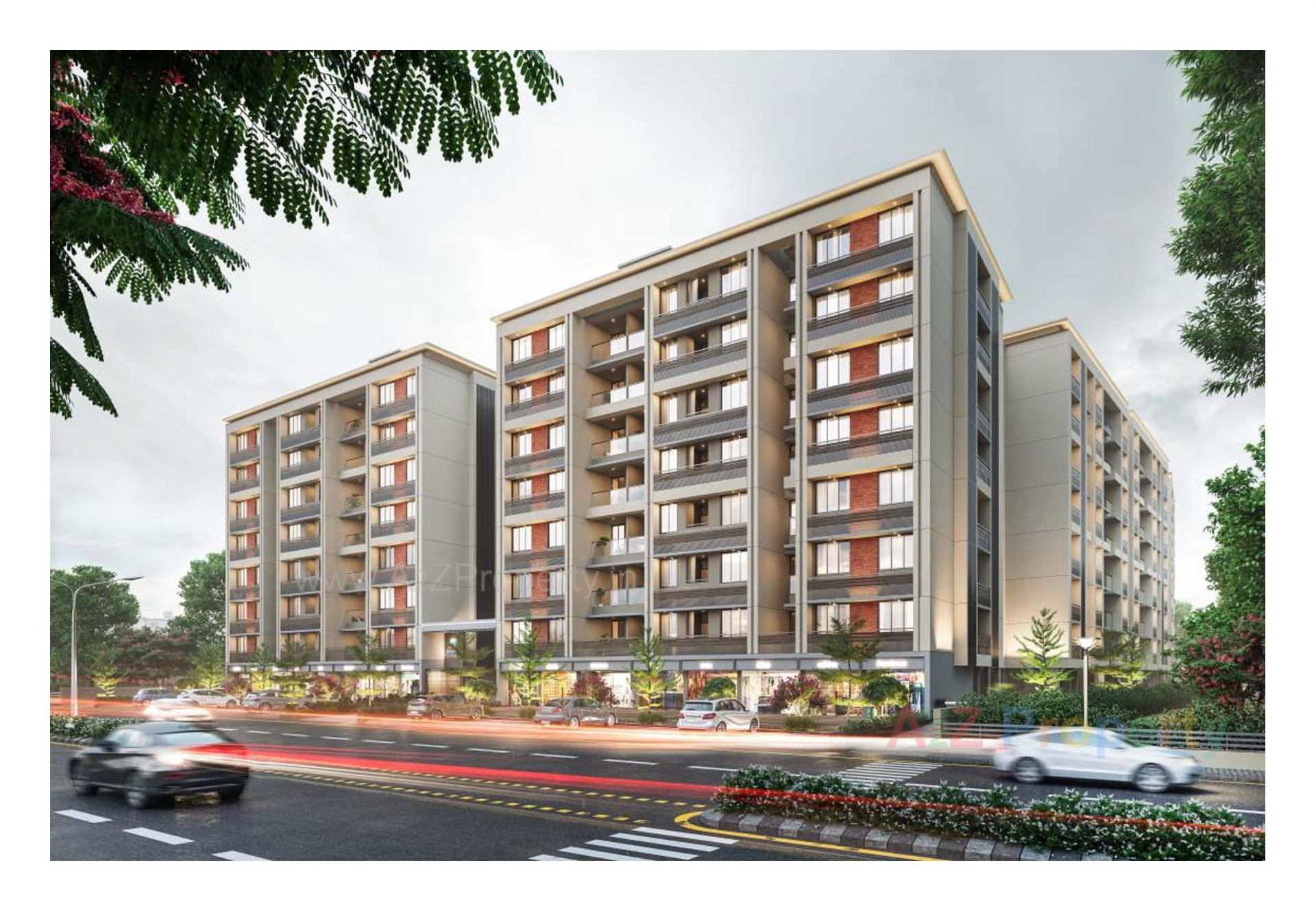 3D Elevation of real estate project Crystal Solitaire located at Vinzol, Ahmedabad, Gujarat
