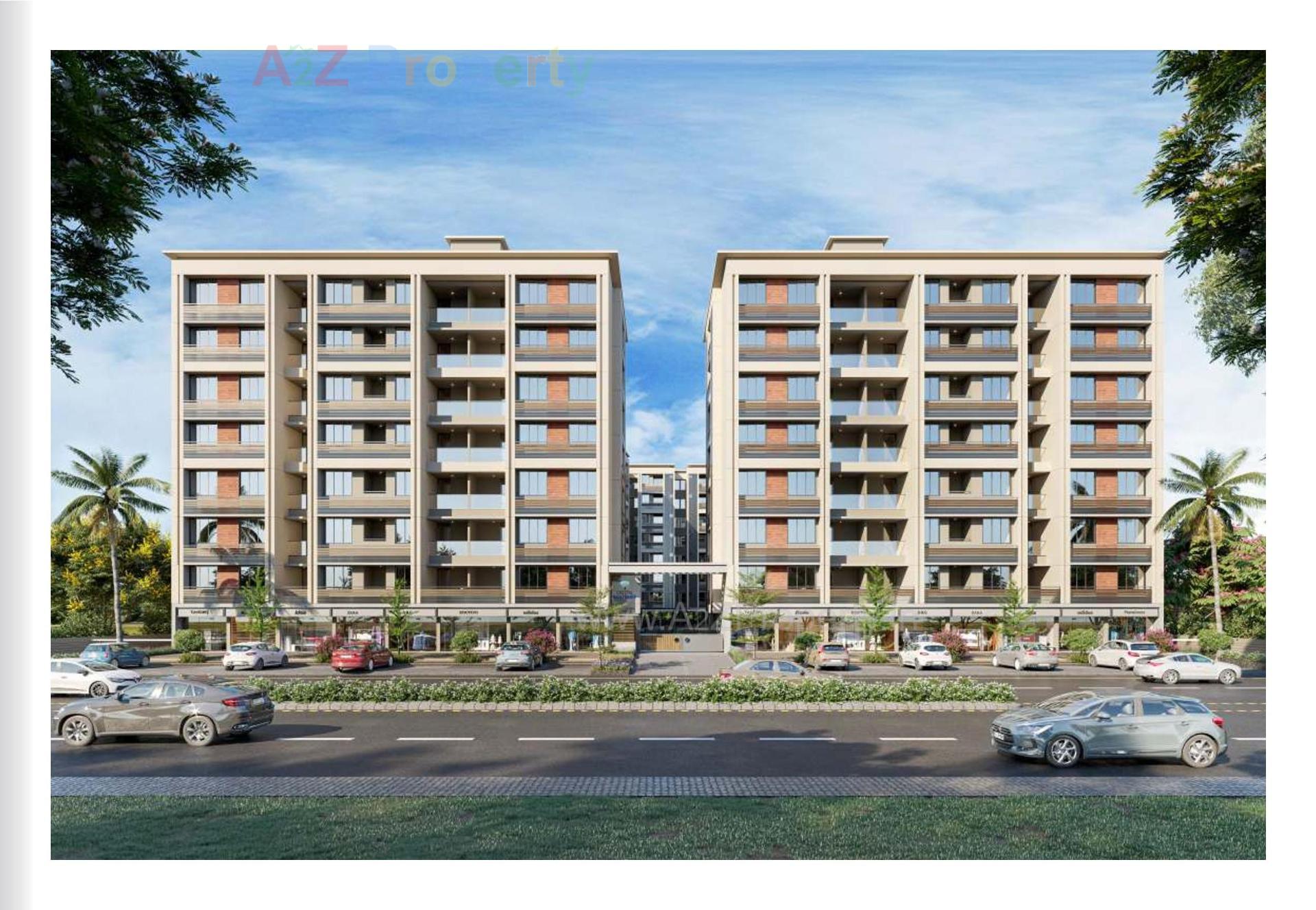 3D Elevation of real estate project Crystal Solitaire located at Vinzol, Ahmedabad, Gujarat