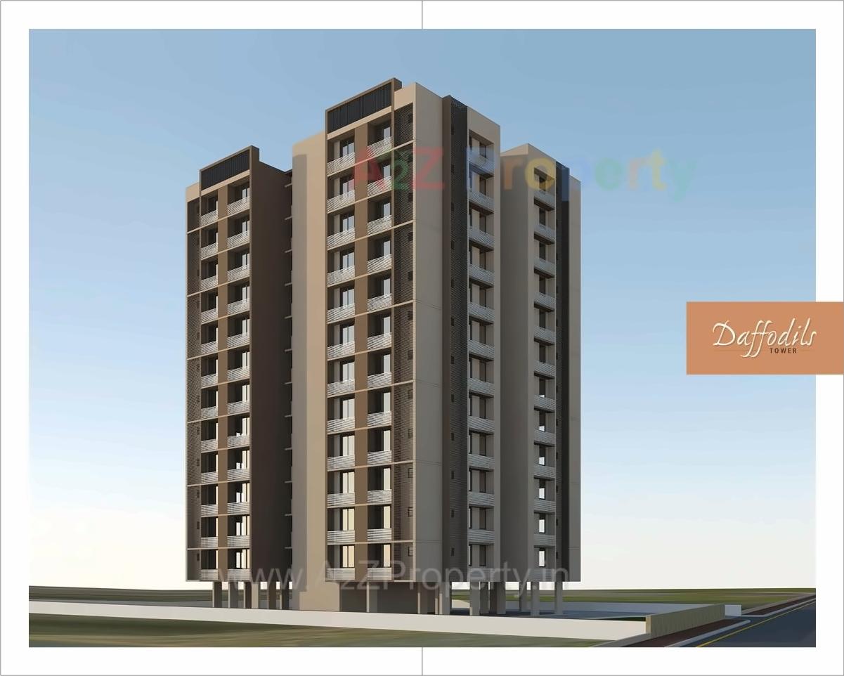 3D Elevation of real estate project Daffodils Tower located at Sanand, Ahmedabad, Gujarat