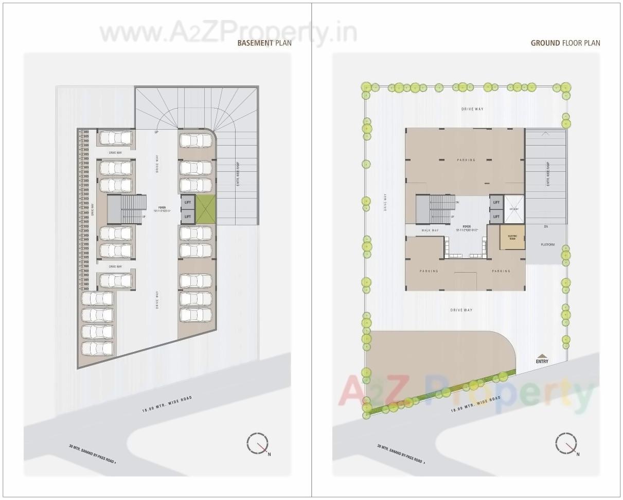 Layout of real estate project Daffodils Tower located at Sanand, Ahmedabad, Gujarat