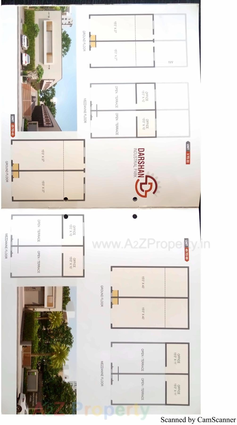 Layout of real estate project Darshan Industrial Park located at Singrva, Ahmedabad, Gujarat