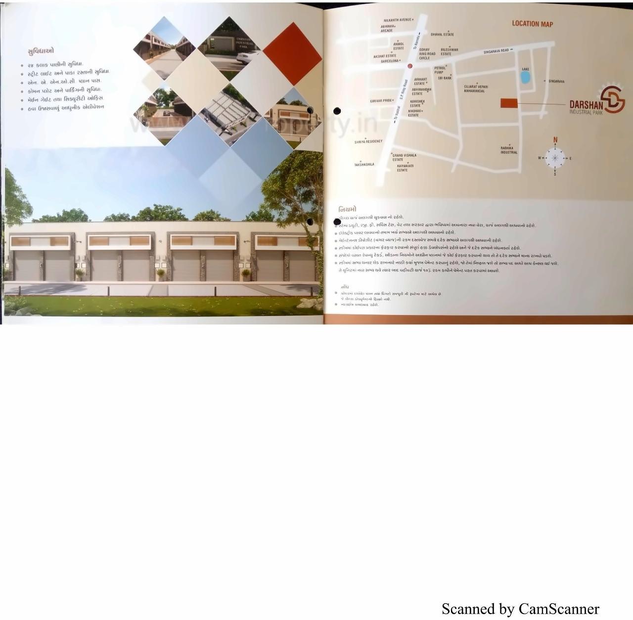 Layout of real estate project Darshan Industrial Park located at Singrva, Ahmedabad, Gujarat
