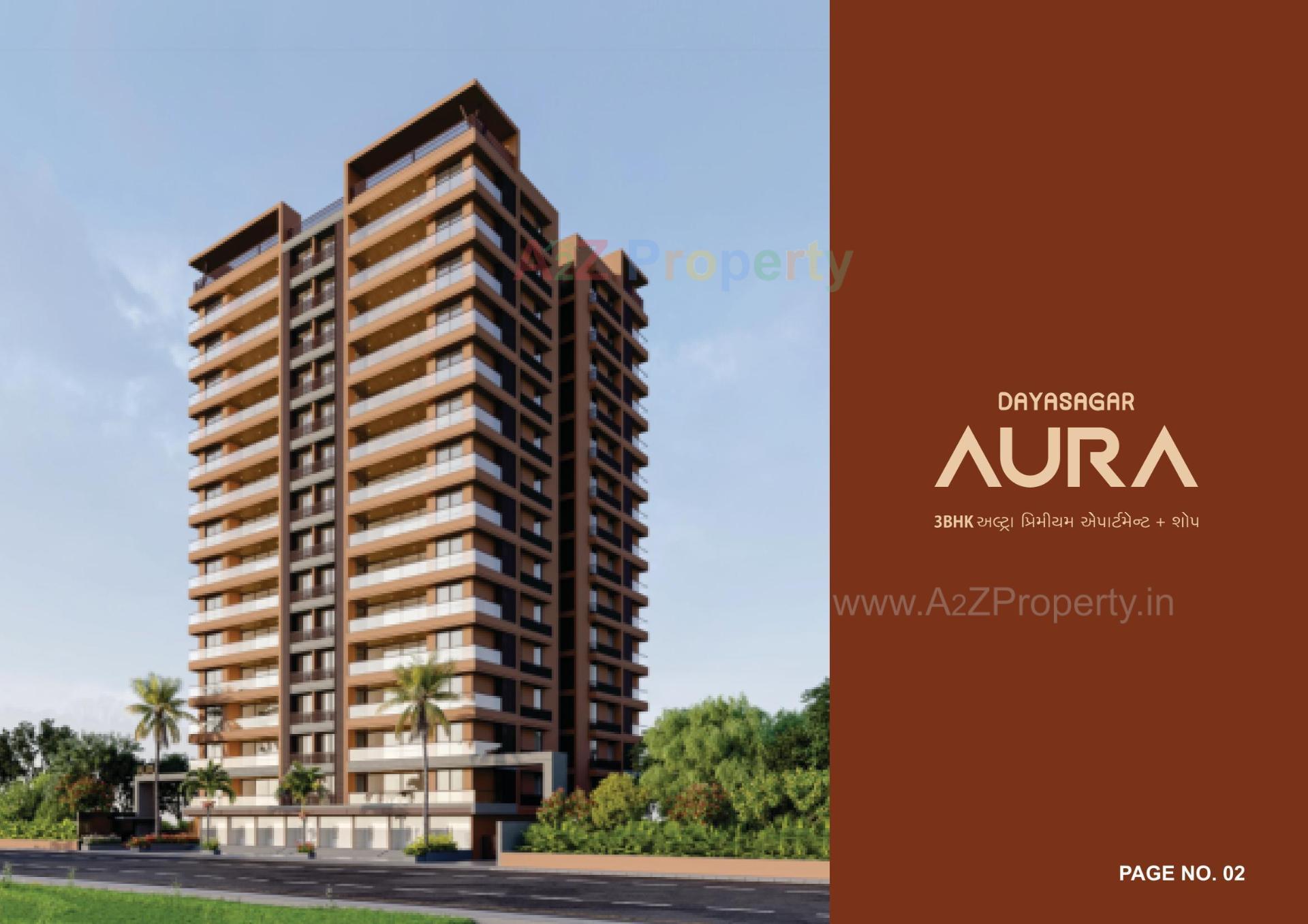 3D Elevation of real estate project Dayasagar Aura located at Hanspura, Ahmedabad, Gujarat
