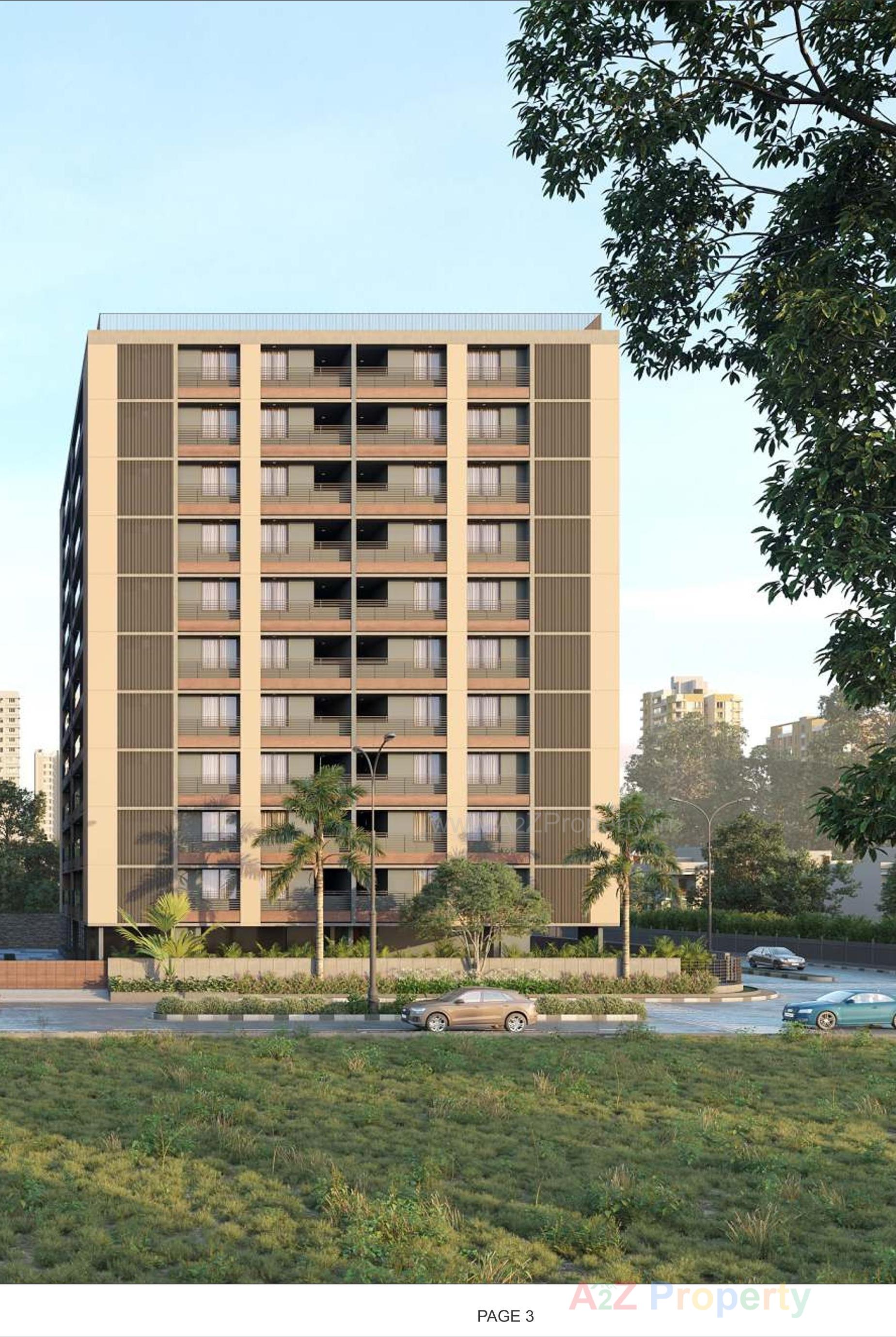 3D Elevation of real estate project Dev Aamrakunj Platinum located at Chandkheda, Ahmedabad, Gujarat