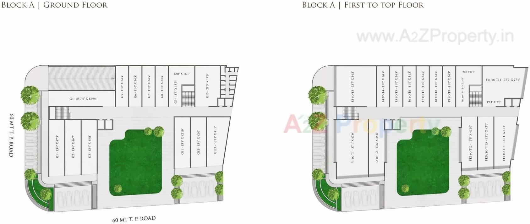 Layout of real estate project Dev Aashish Pride Plaza located at Hanspura, Ahmedabad, Gujarat